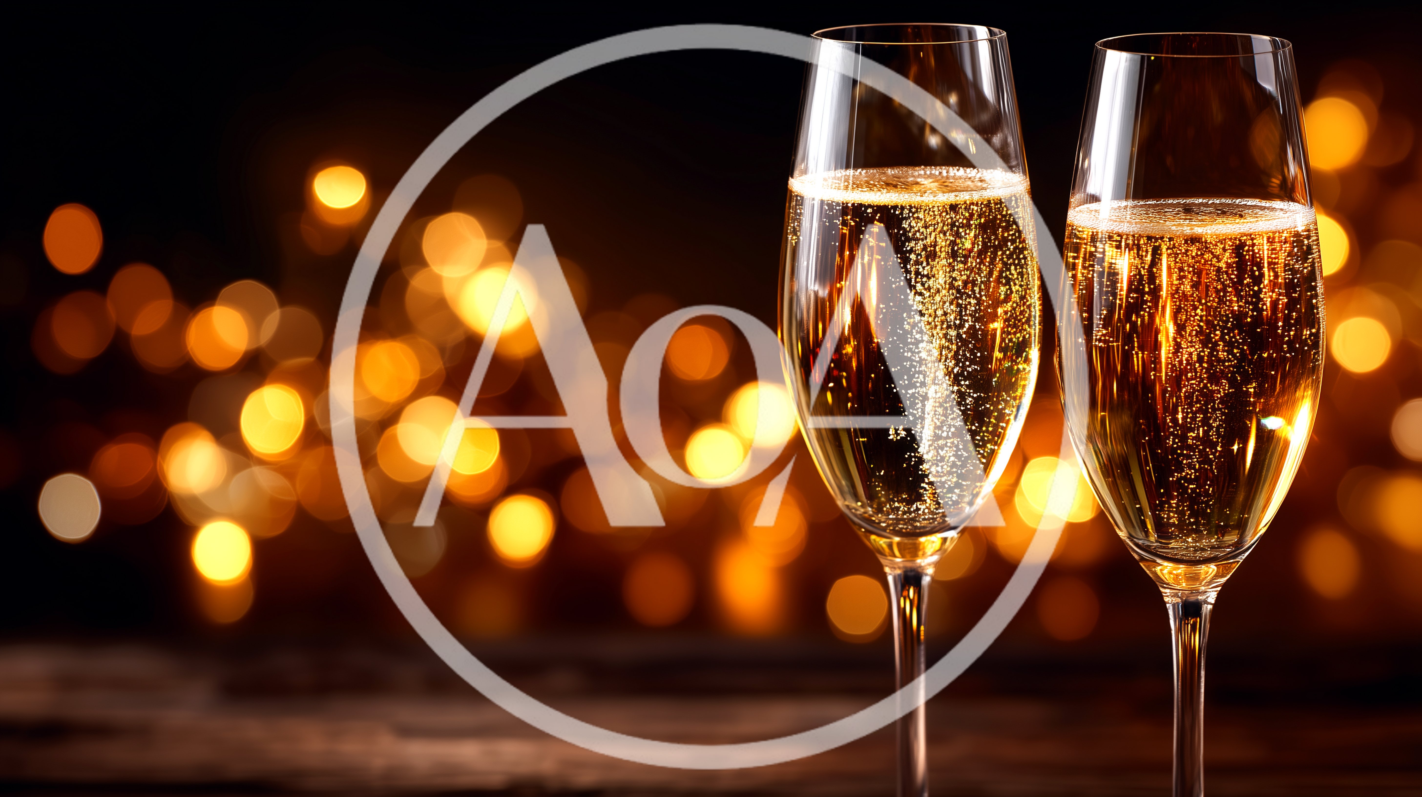 Two Flutes Of Sparkling Champagne With Bokeh Background