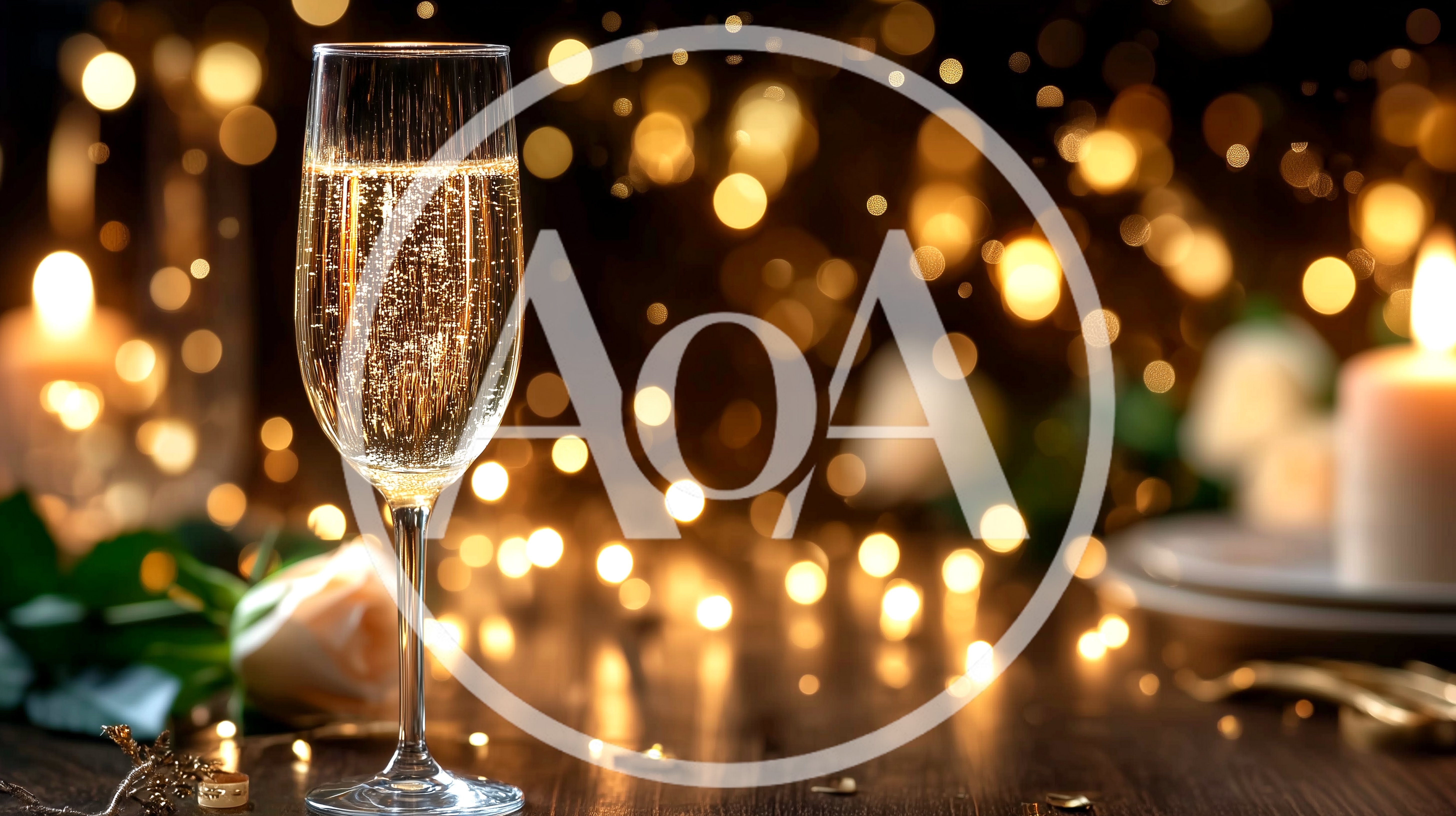 Champagne Flute With Bubbles On A Romantic Table