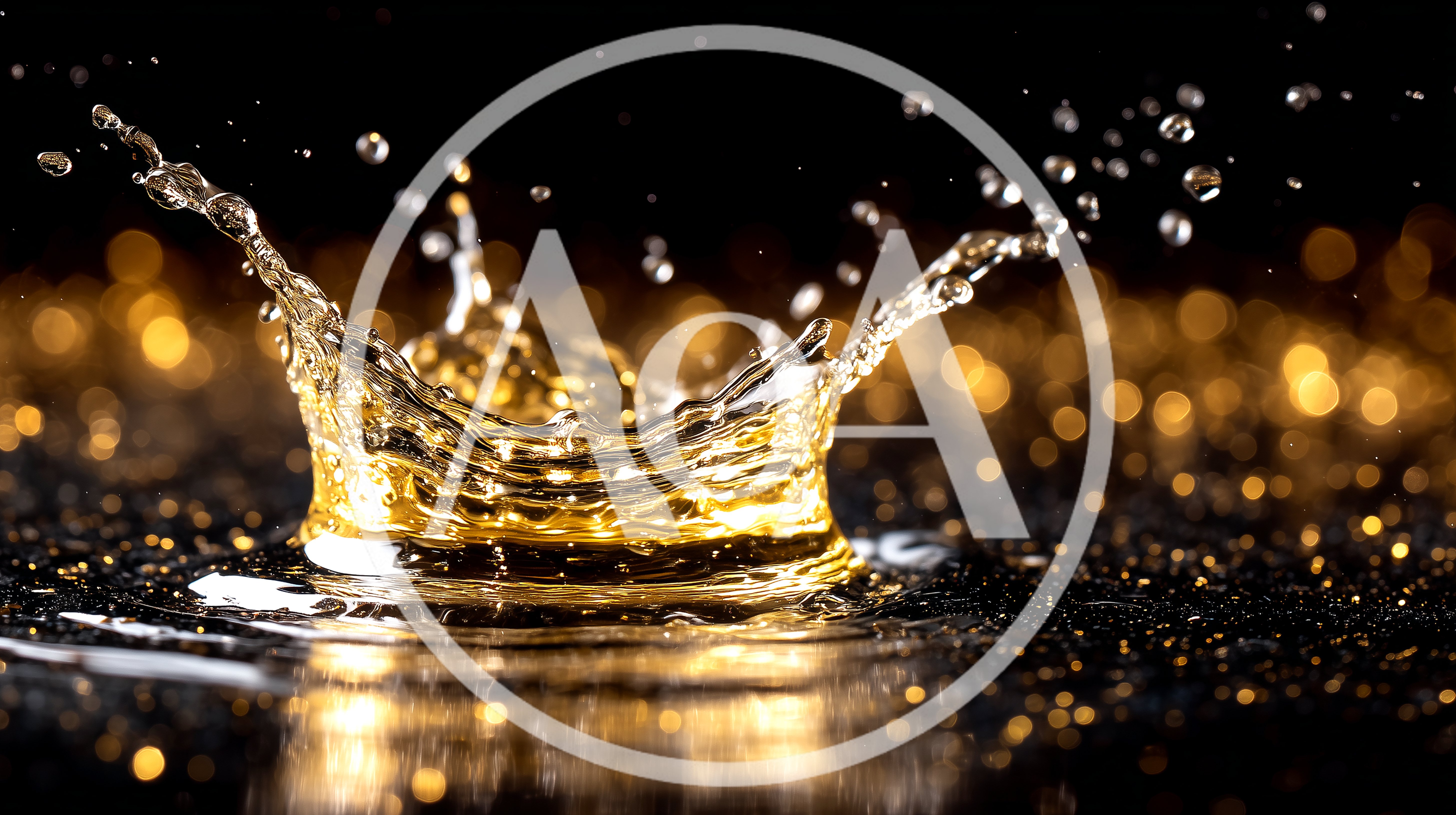 Golden Liquid Splash Creating A Crown Shape