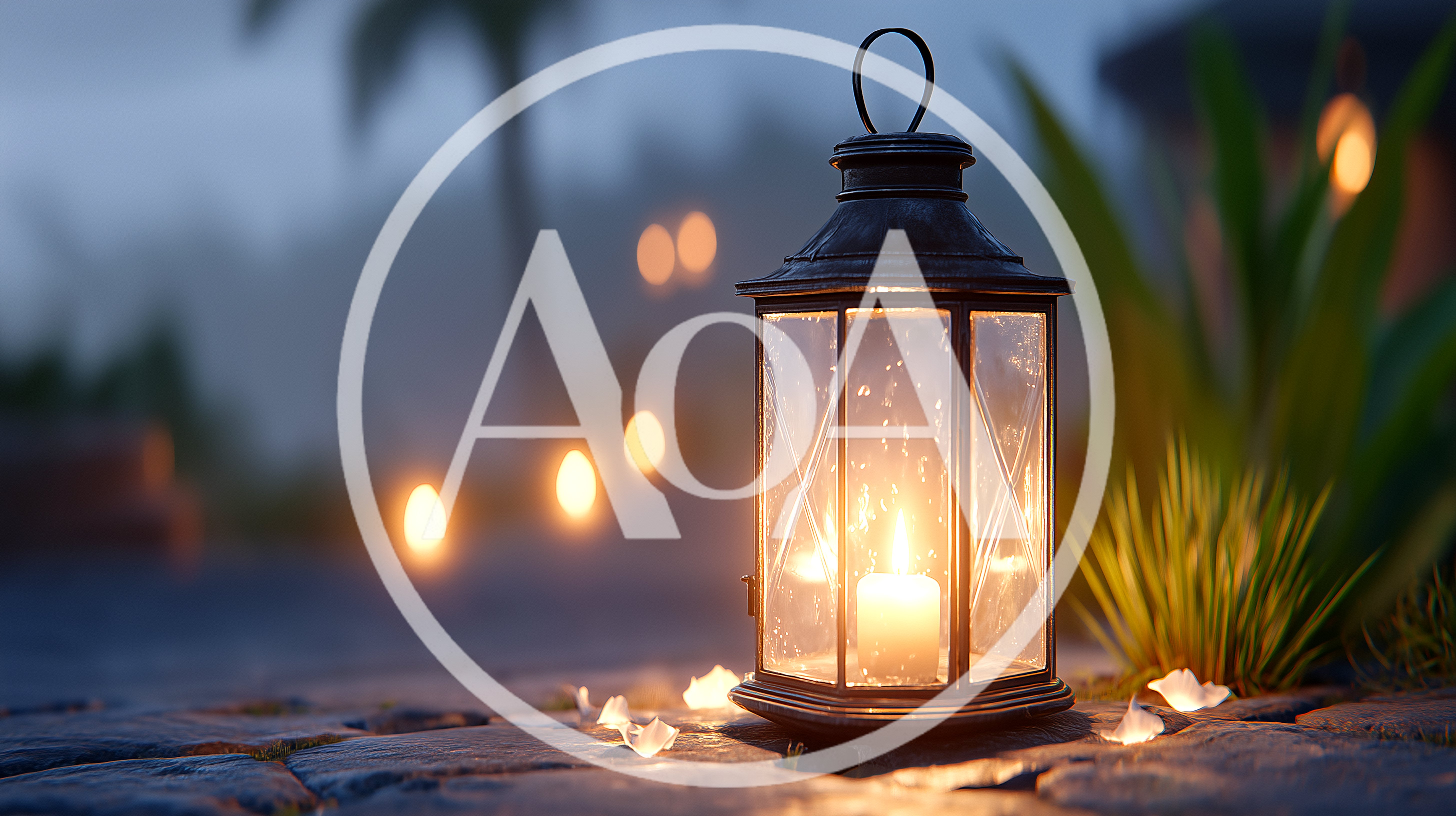Lit Candle Inside A Decorative Metal Lantern