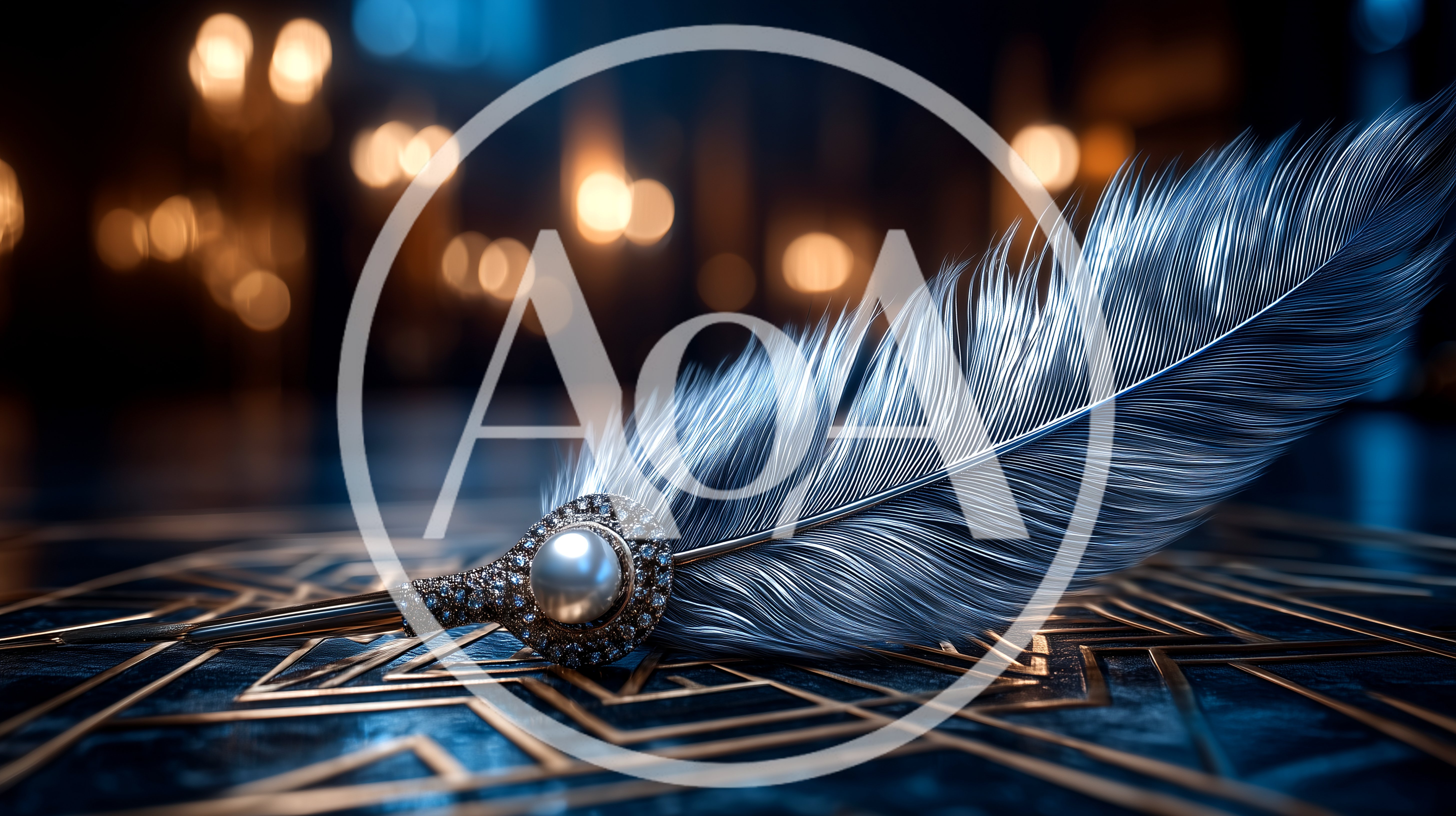Elegant Silver Quill Pen With Pearl Ornament
