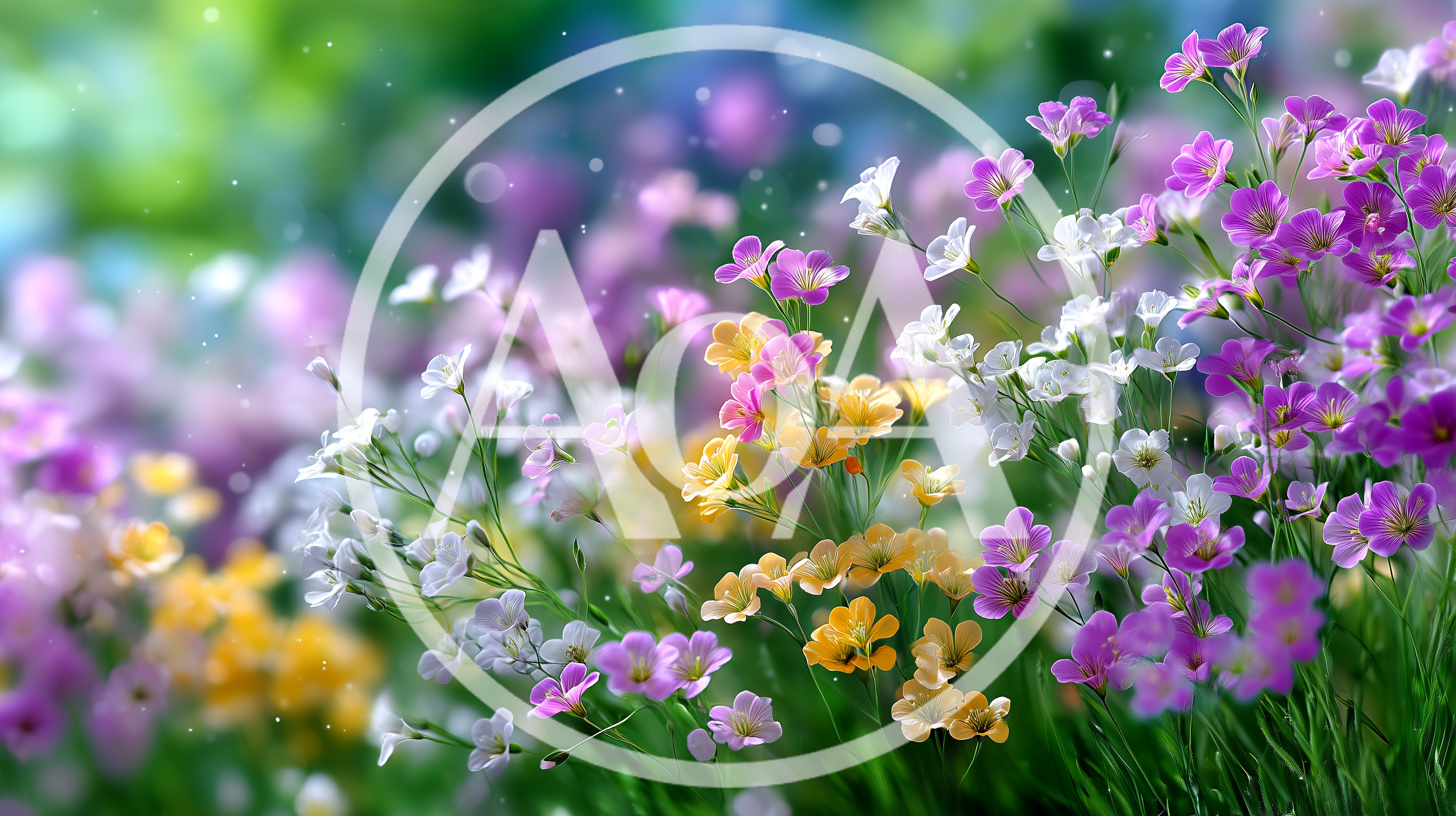 Colorful Spring Flowers Blooming In A Sunny Garden