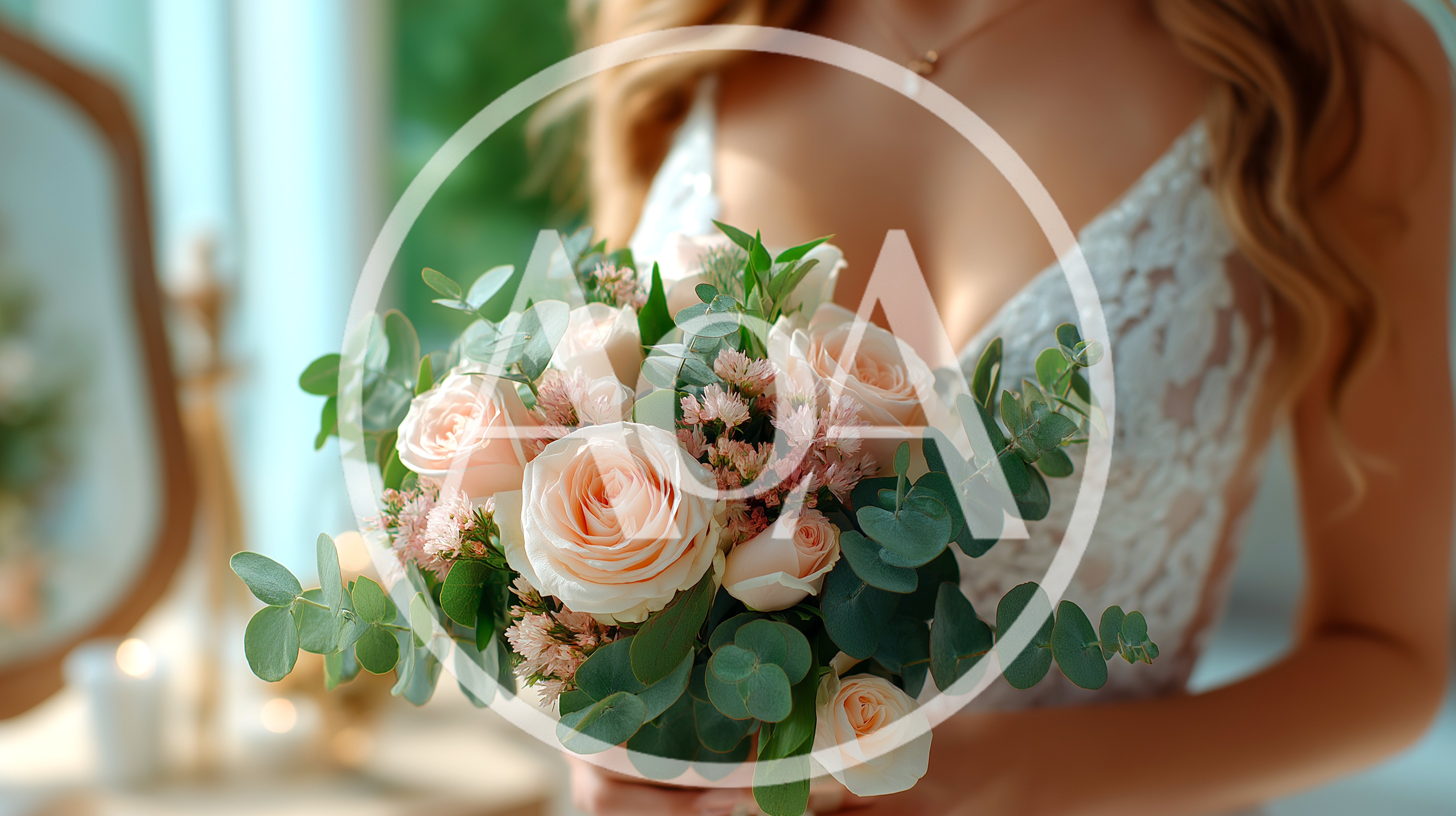 Bride Holding A Delicate Pastel Wedding Bouquet