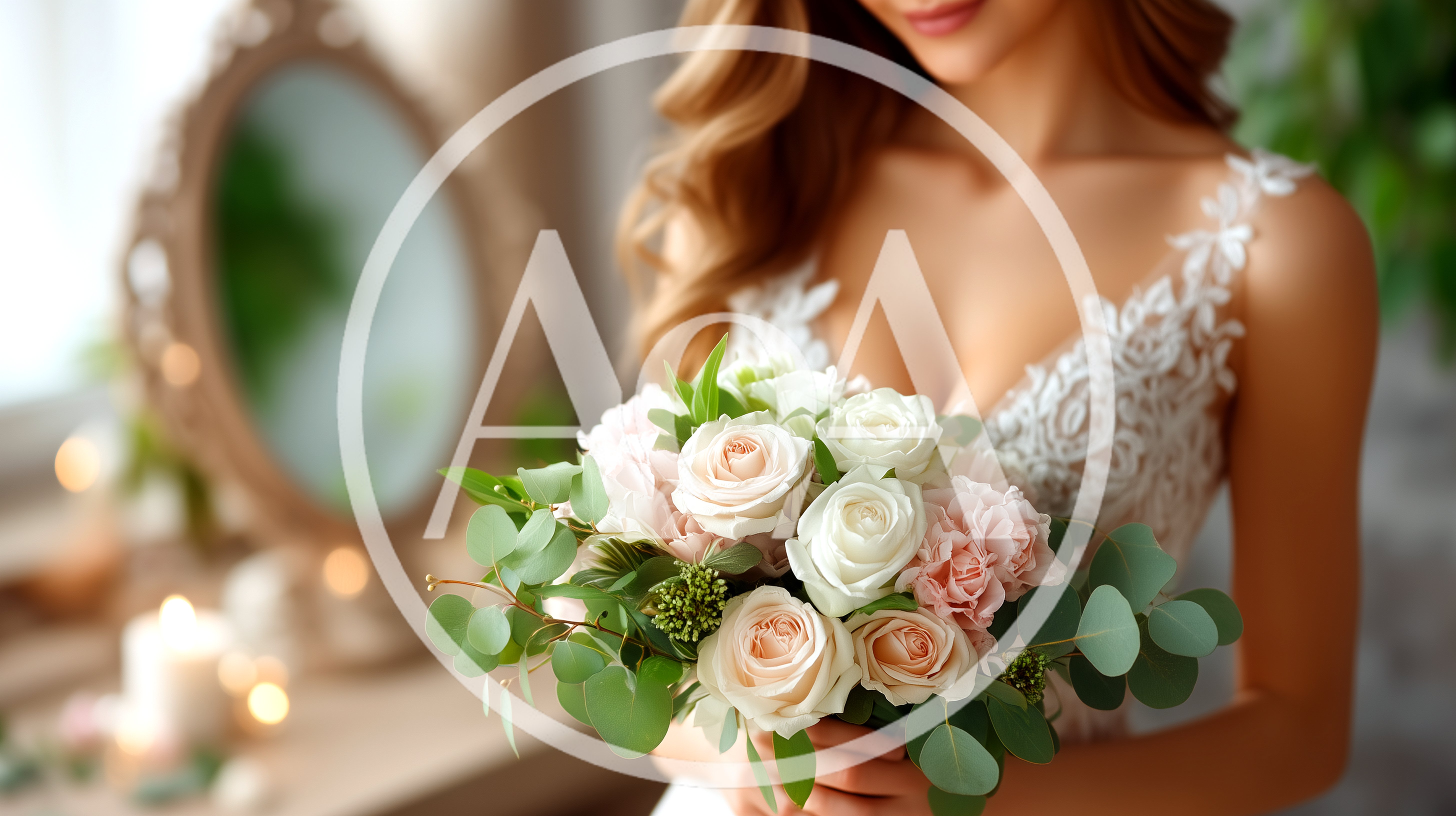 Bride Holding A Floral Wedding Bouquet