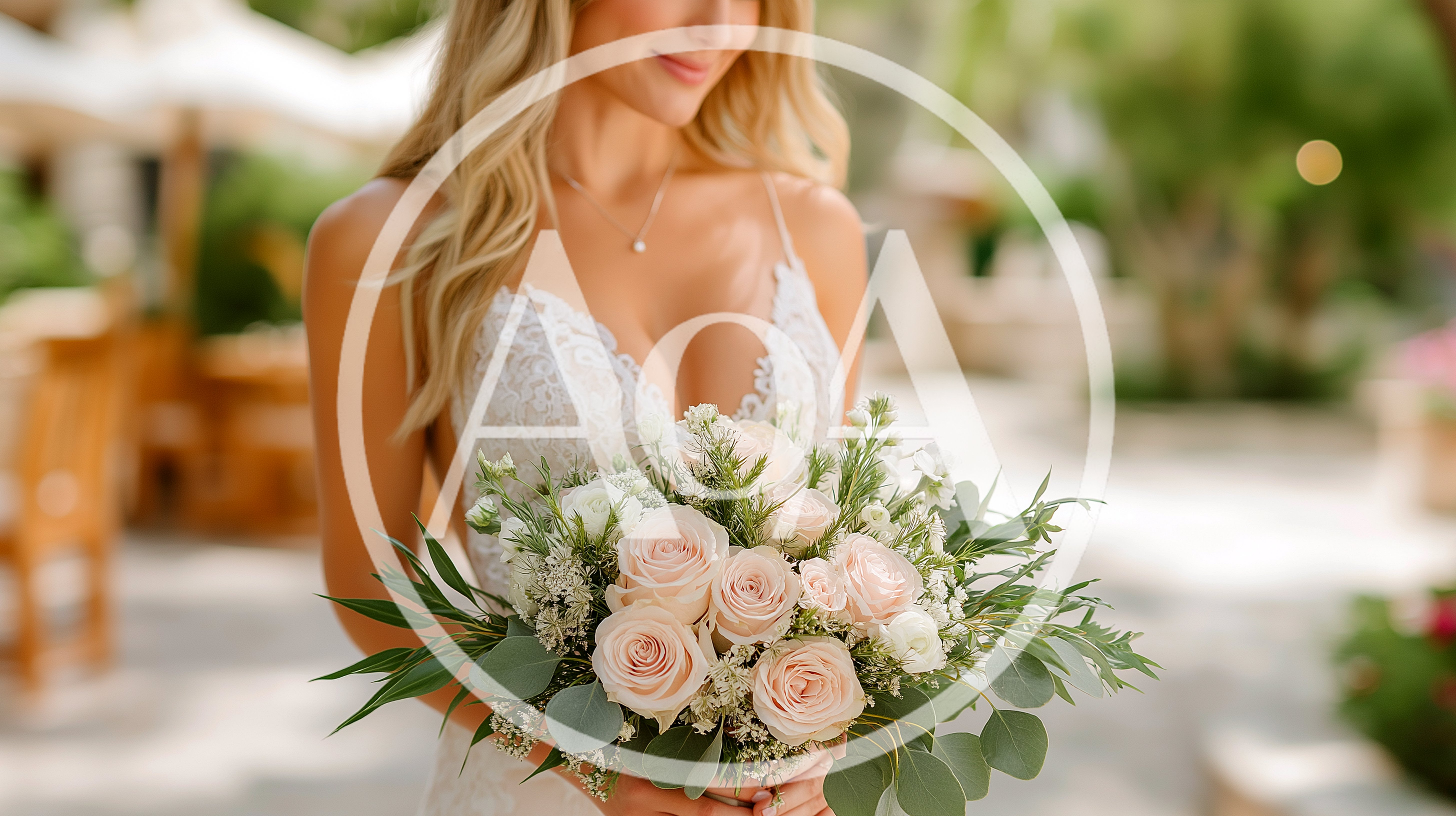 Bride Holding A Beautiful Floral Wedding Bouquet