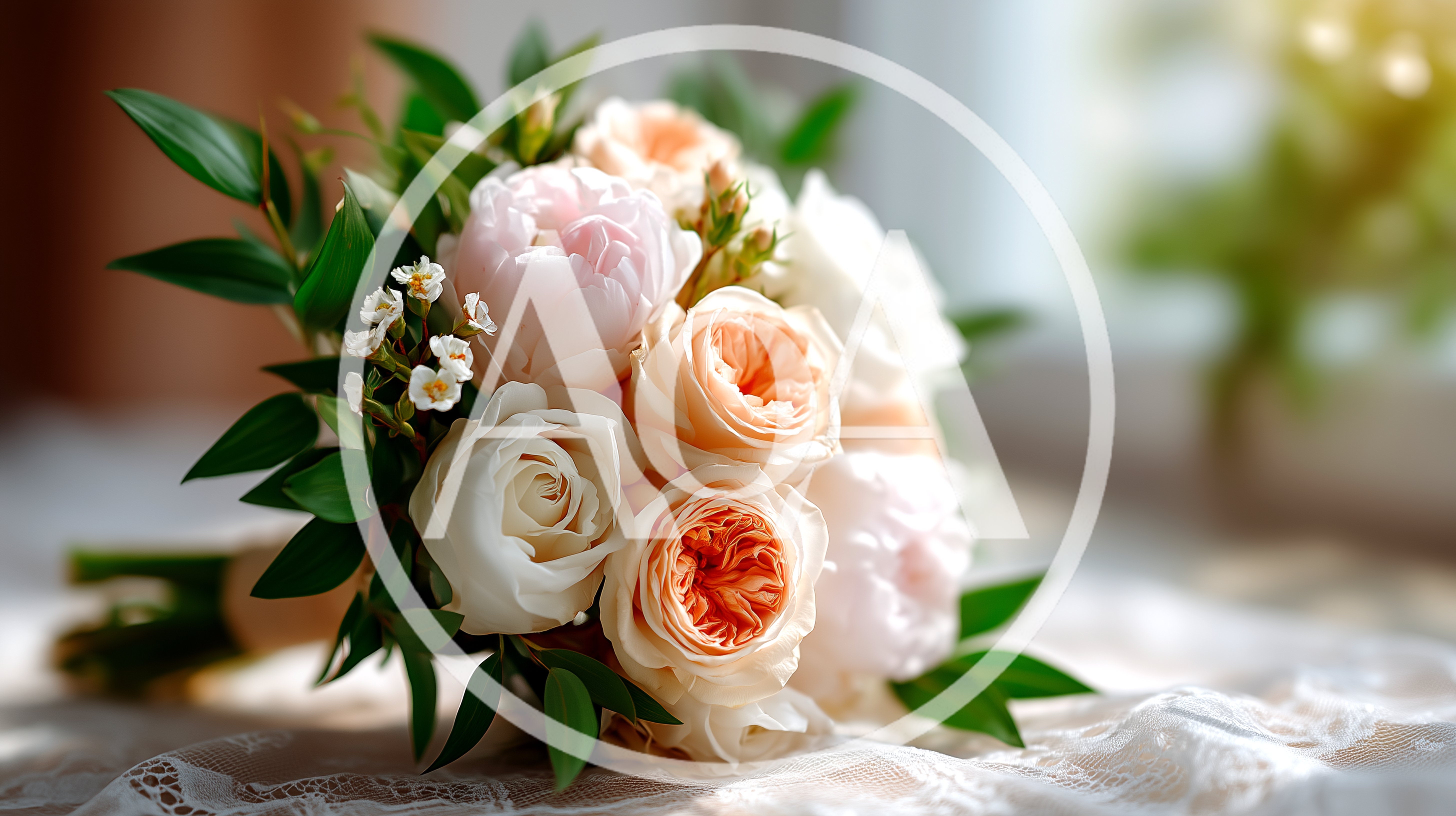 Elegant Wedding Bouquet With Pastel Roses And Peonies