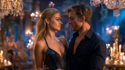 Elegant Couple Dancing At A Formal Evening Gala