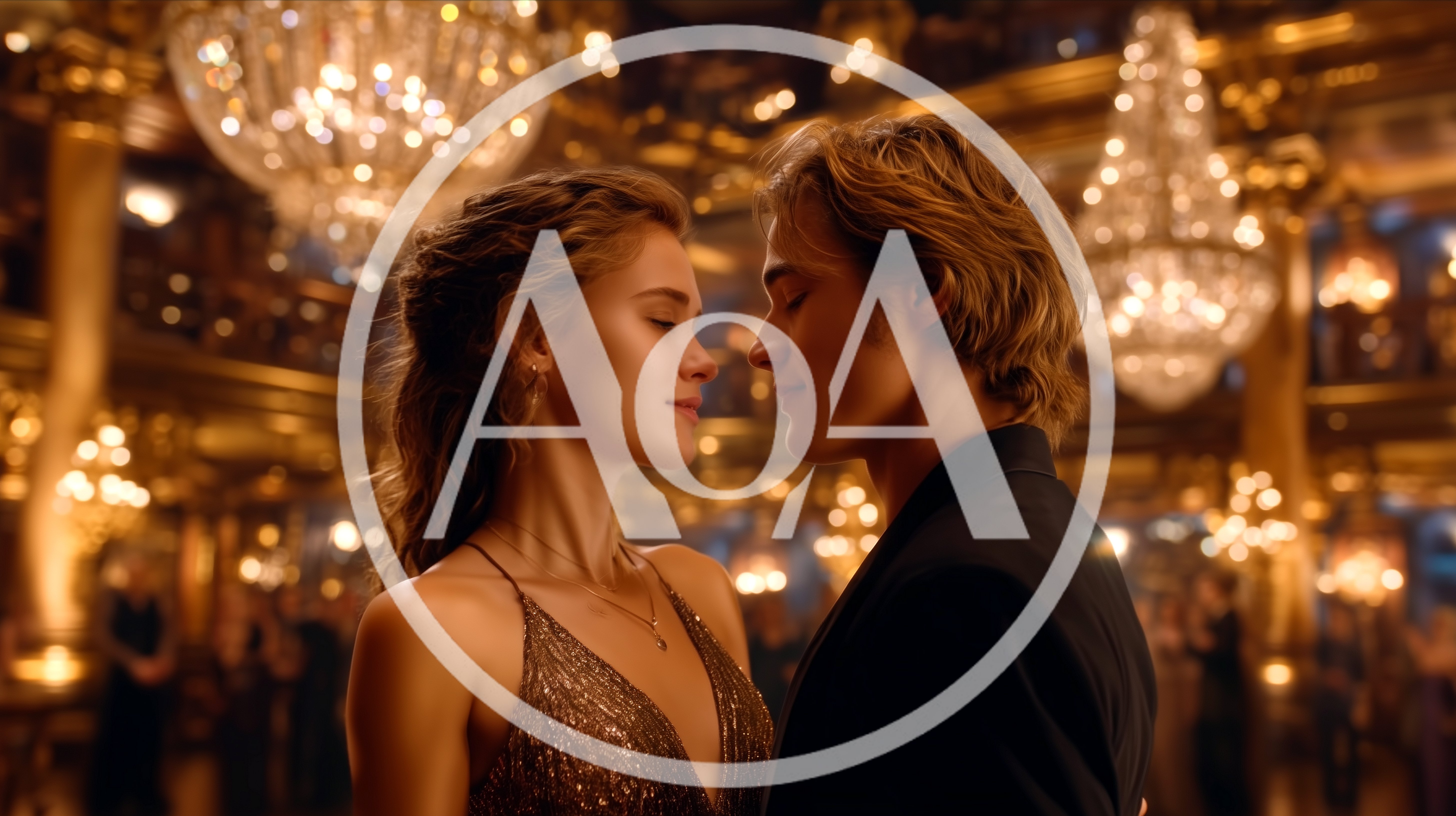 Young Couple Dancing Together In A Luxurious Ballroom