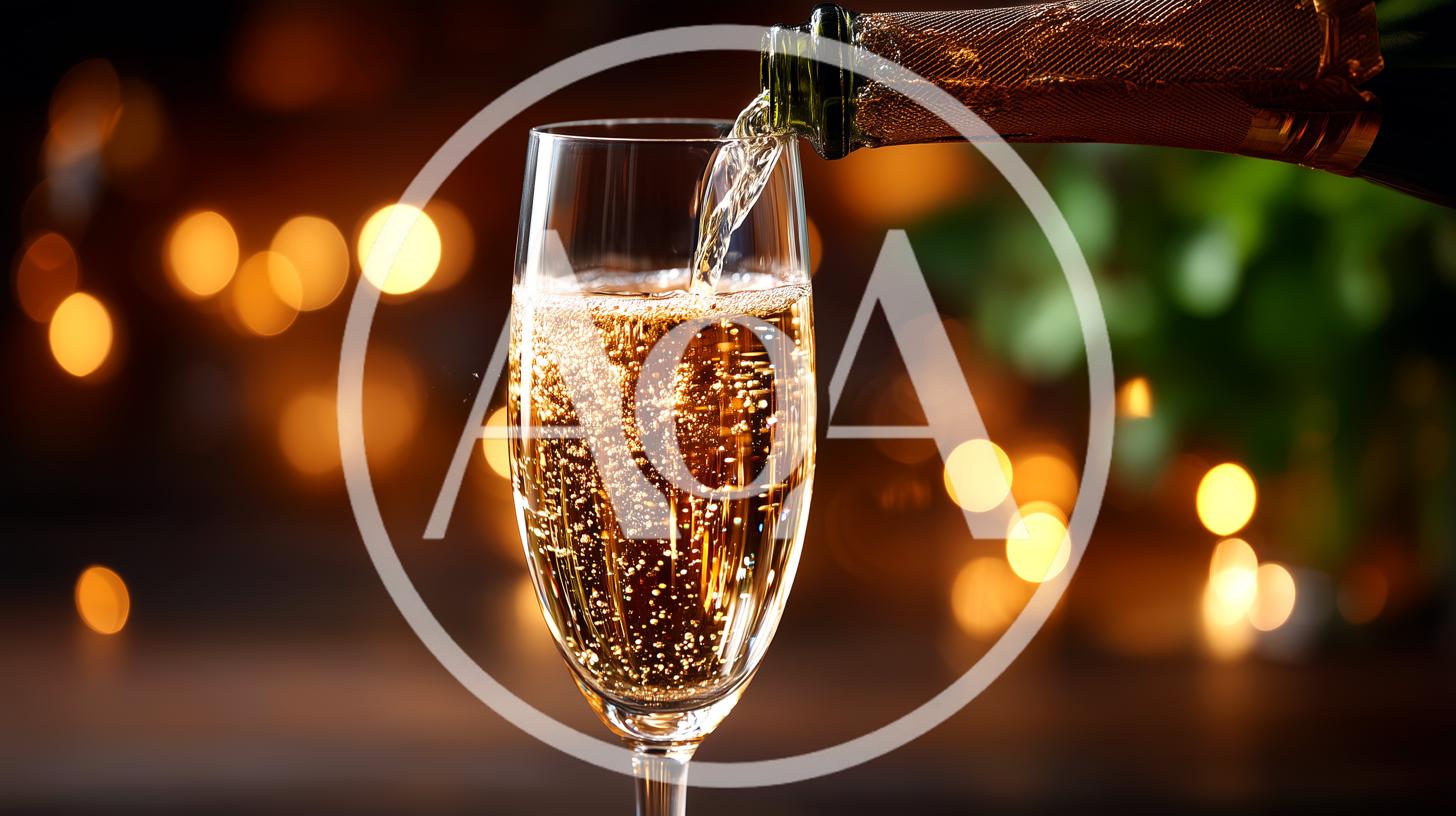 Champagne Being Poured Into A Flute Glass