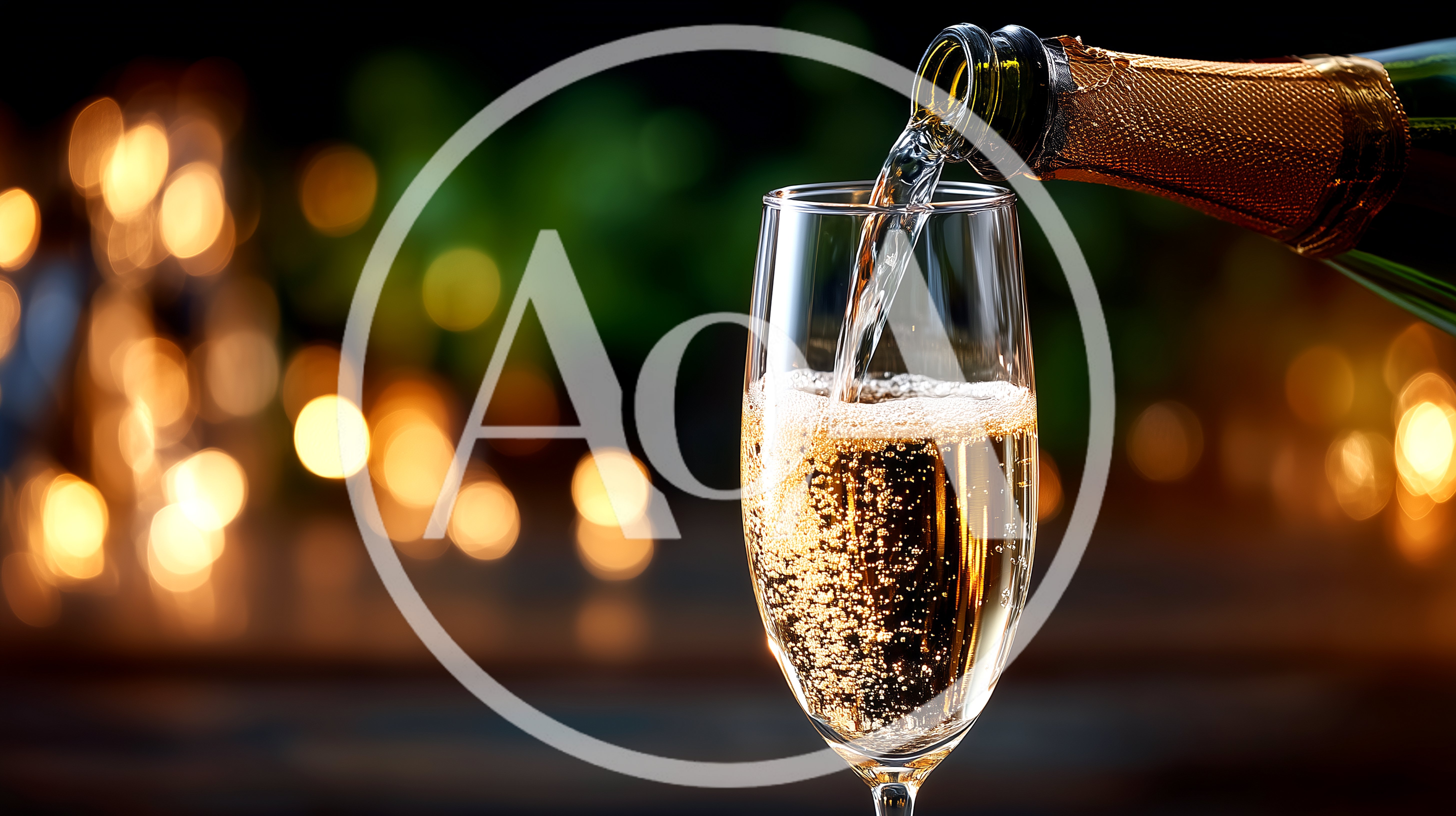 Champagne Being Poured Into A Flute Glass
