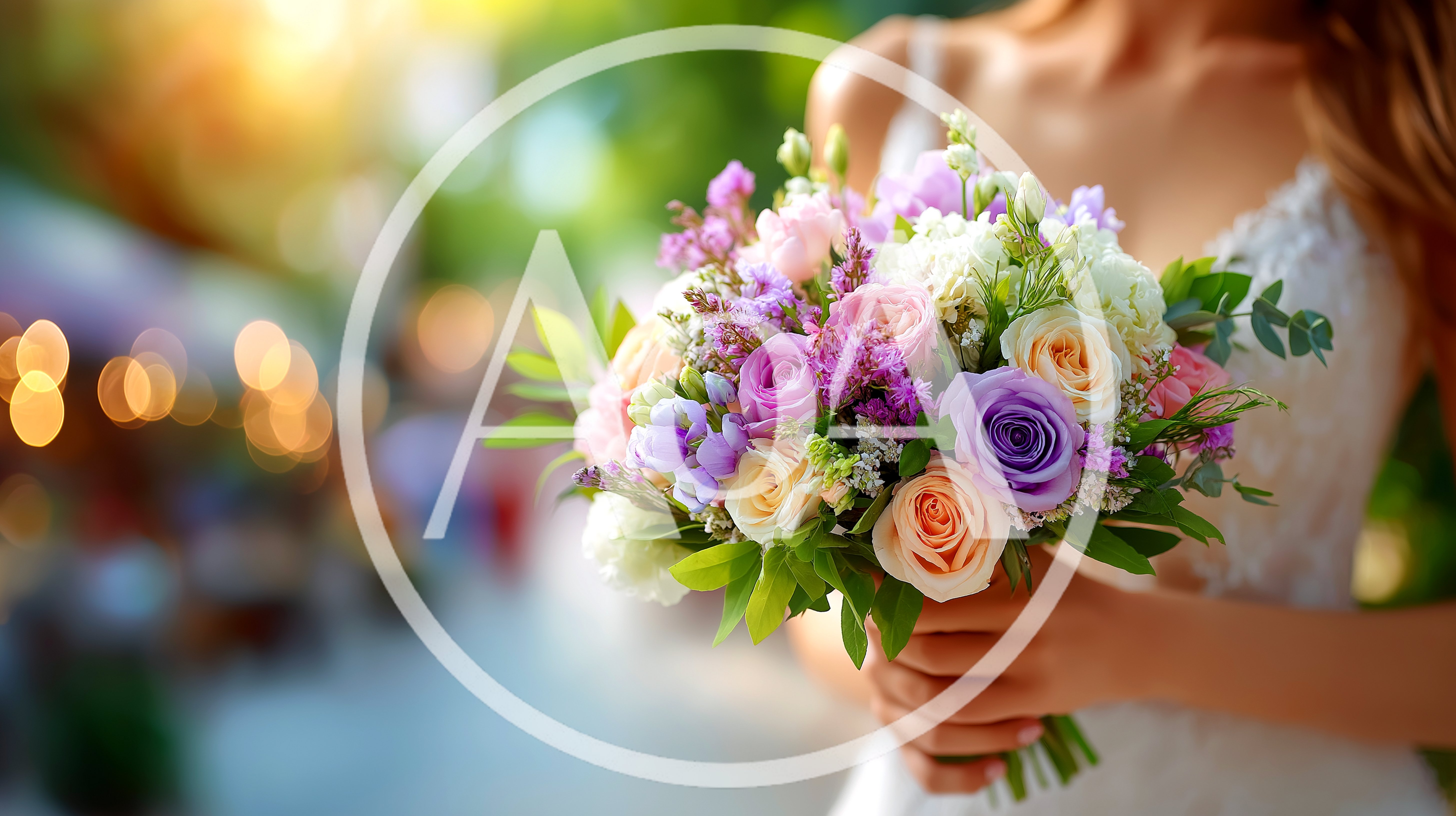 Bride Holding A Beautiful Pastel Wedding Bouquet