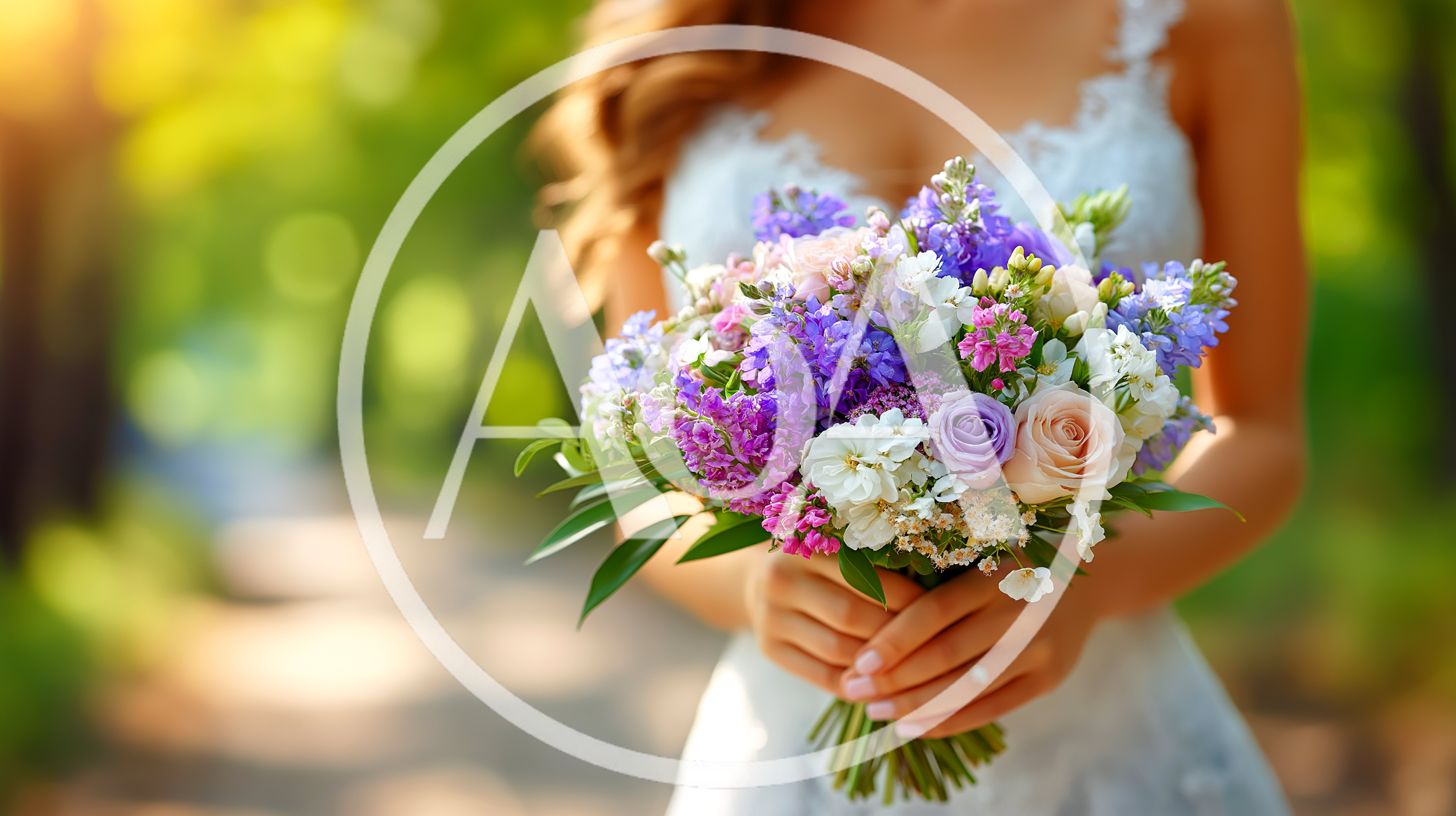 Bride Holding A Vibrant Floral Wedding Bouquet