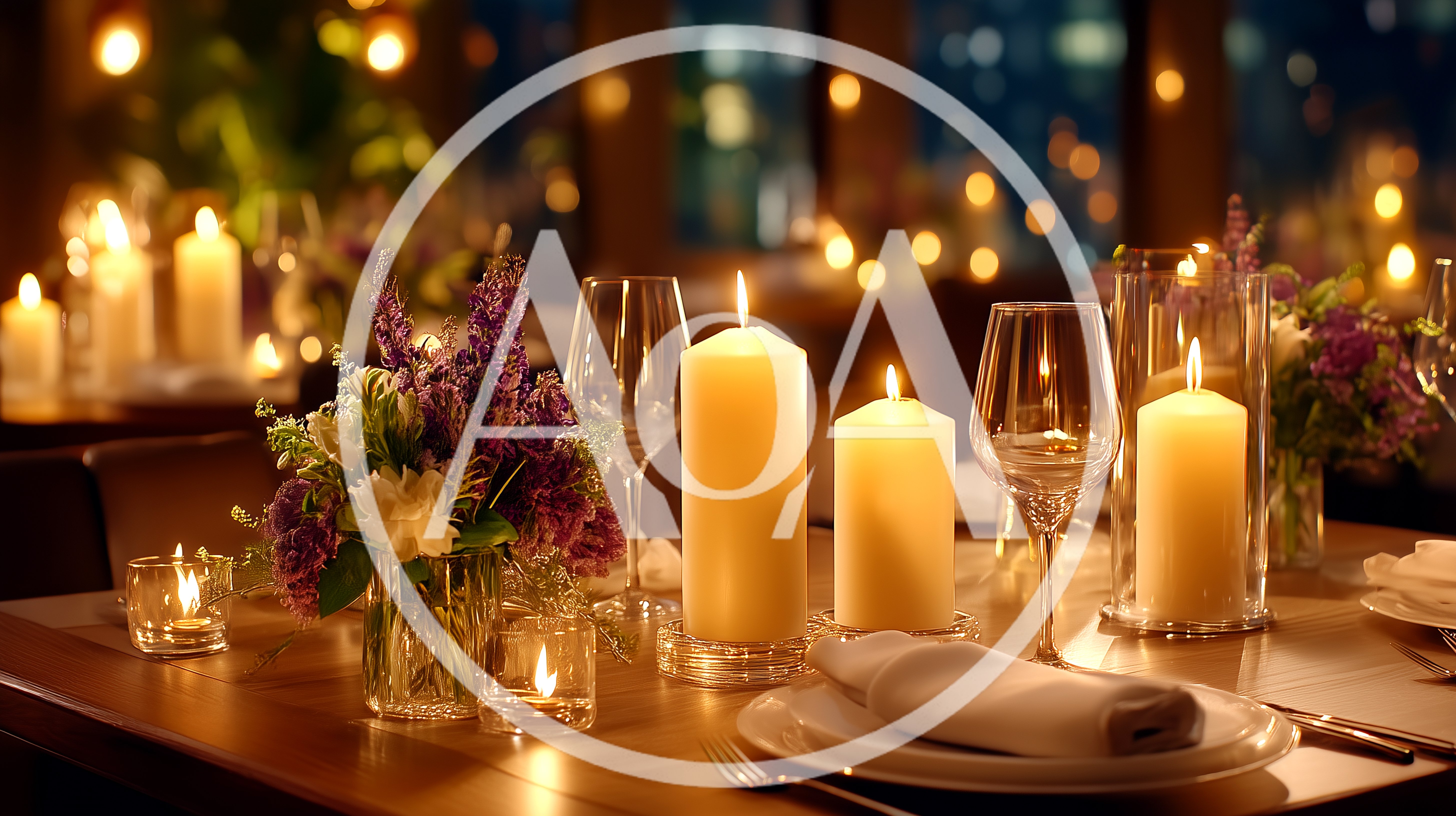 Romantic Candlelit Dinner Table Setting