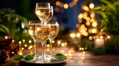 Champagne Glass Tower for Holiday Celebration