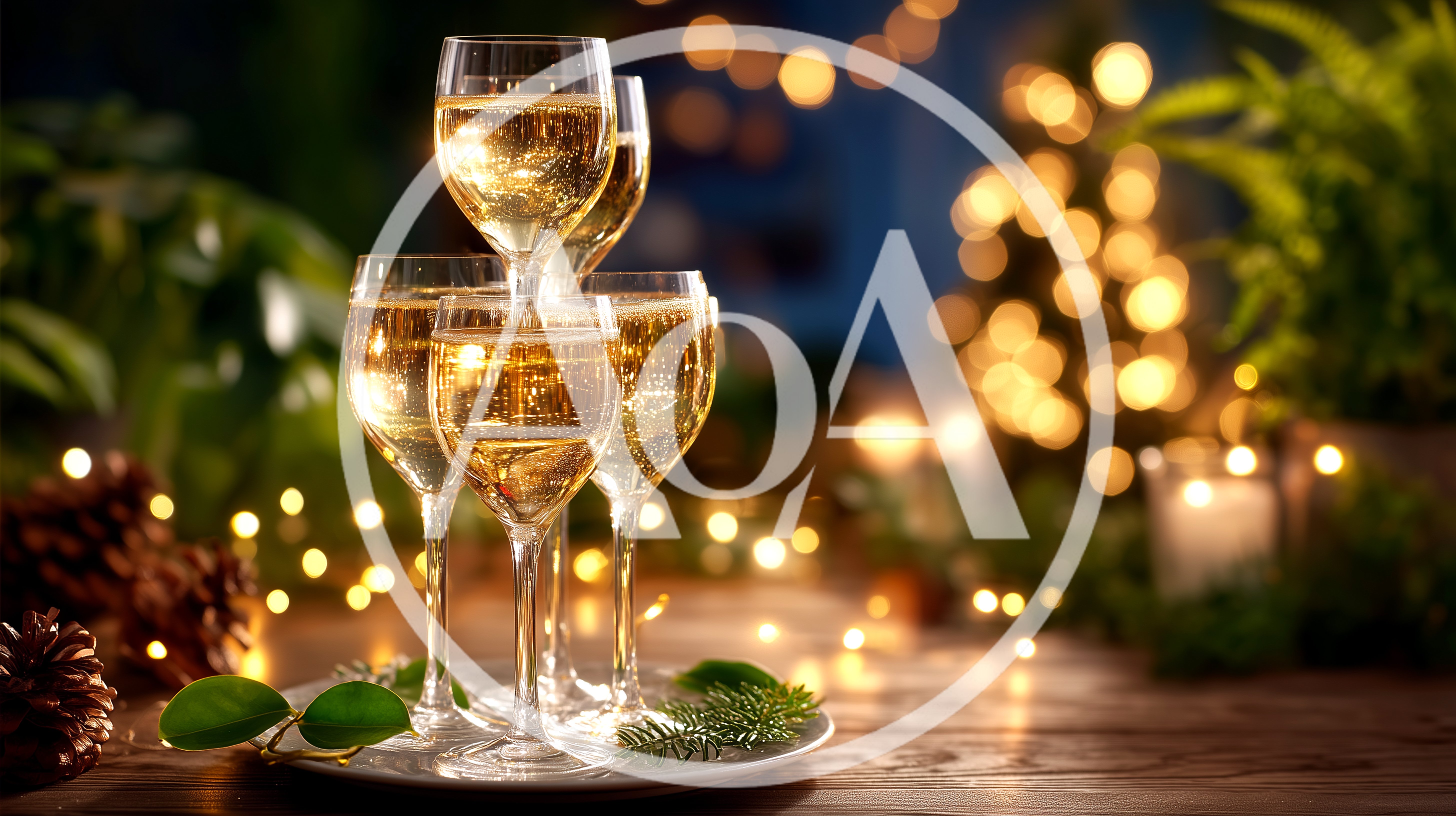 Champagne Glass Tower for Holiday Celebration