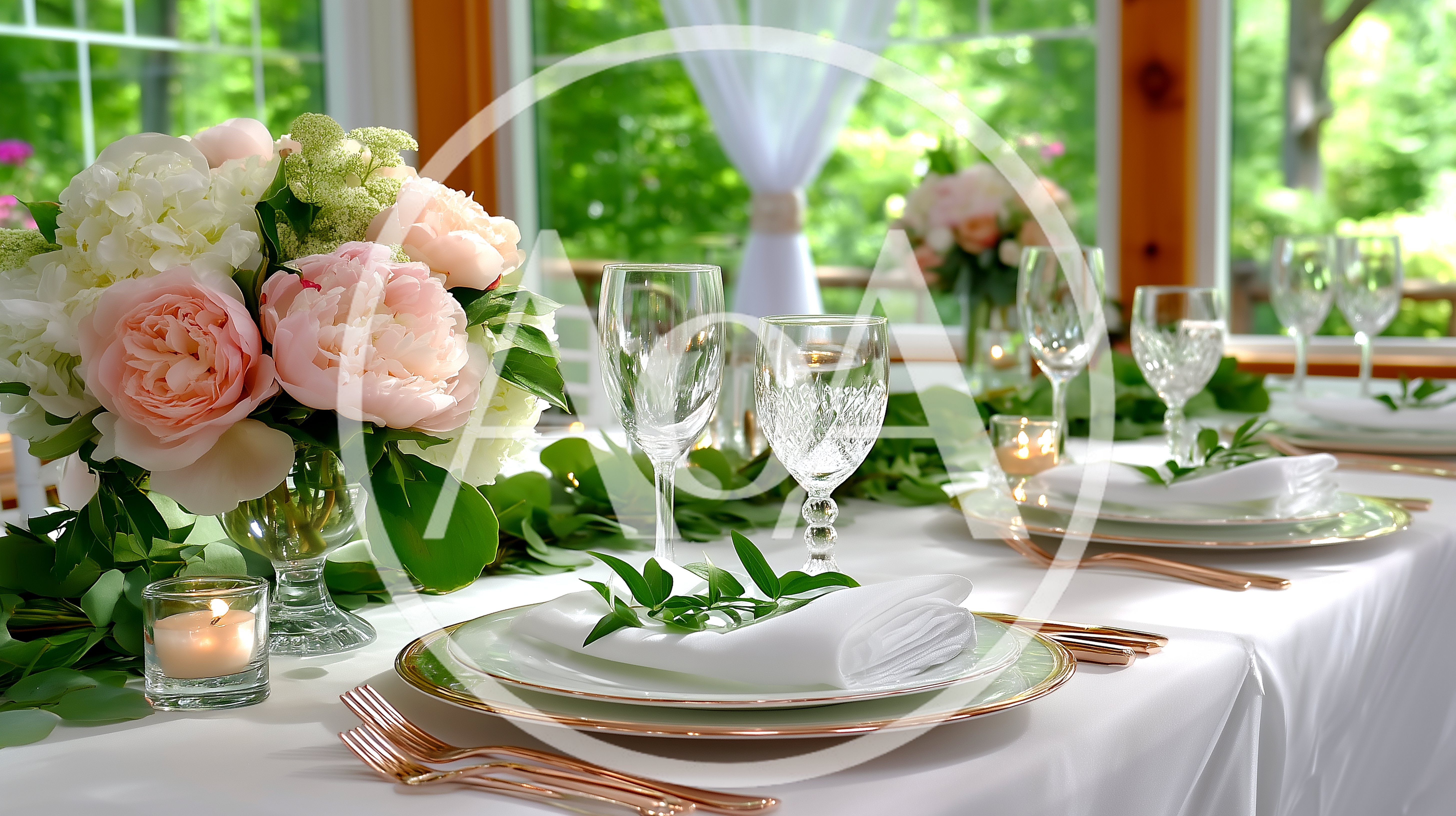 Elegant Wedding Table Setting With Floral Centerpiece