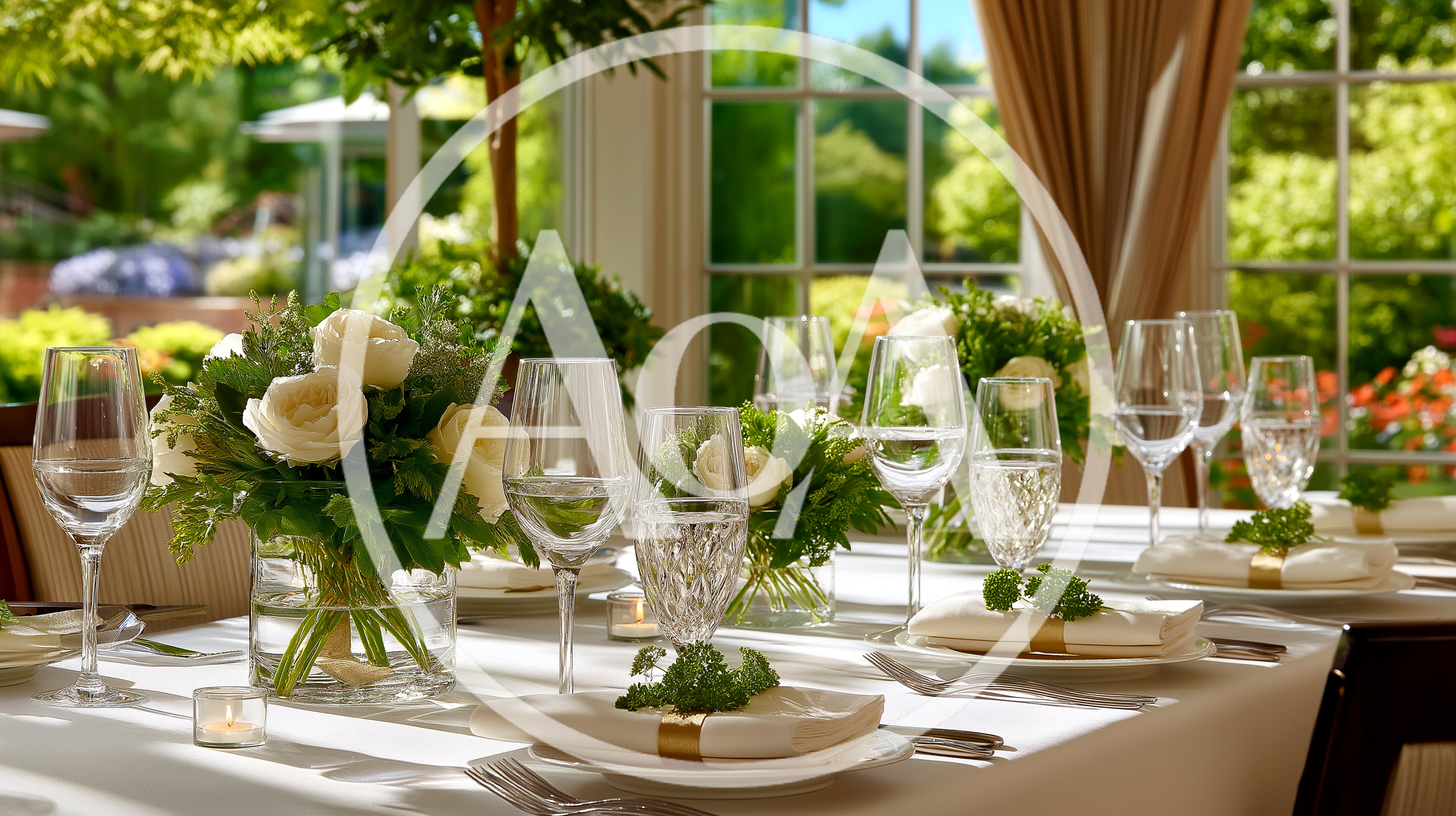 Elegant Table Setting For A Formal Garden Wedding