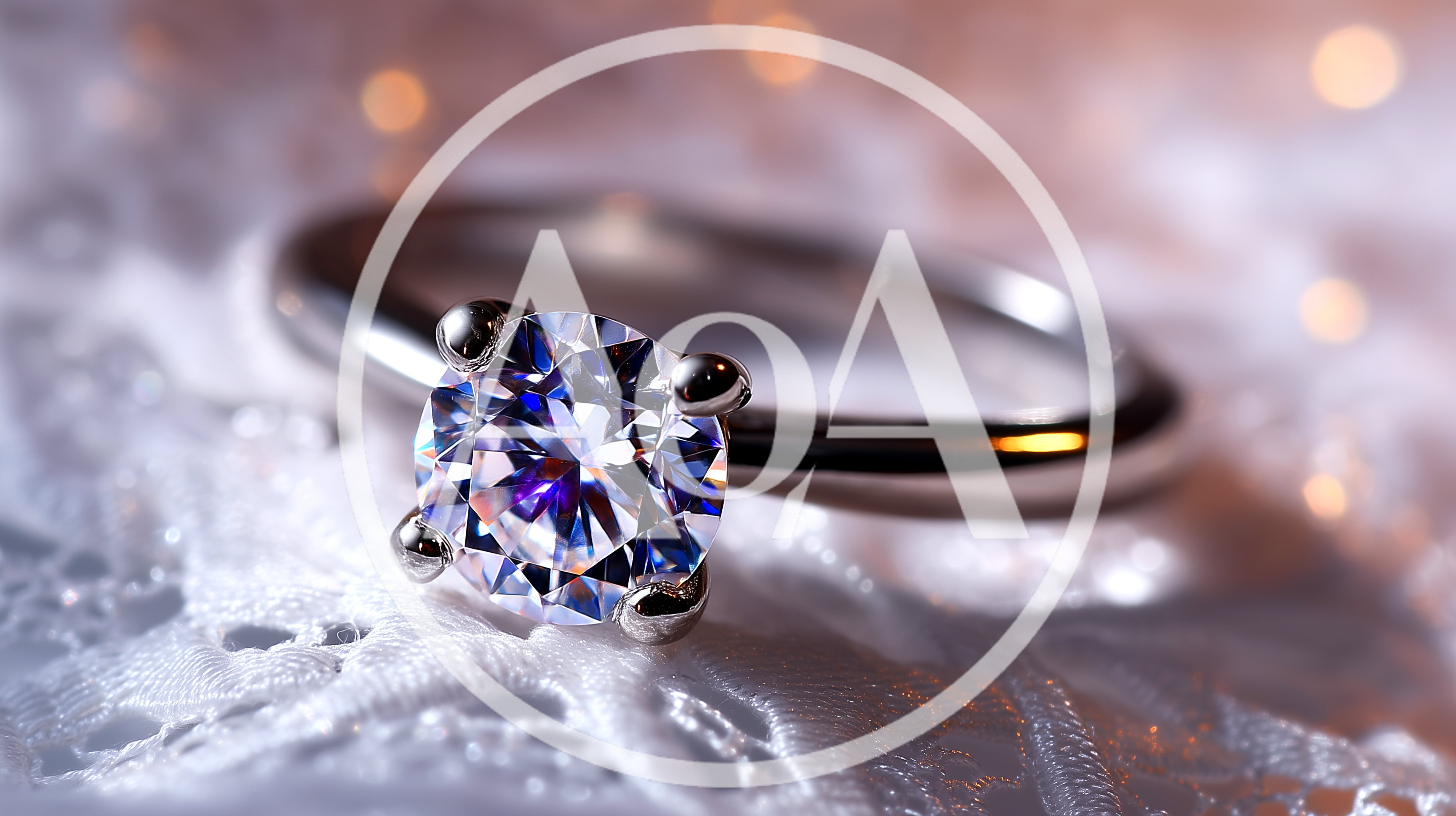 Close Up Of A Diamond Engagement Ring