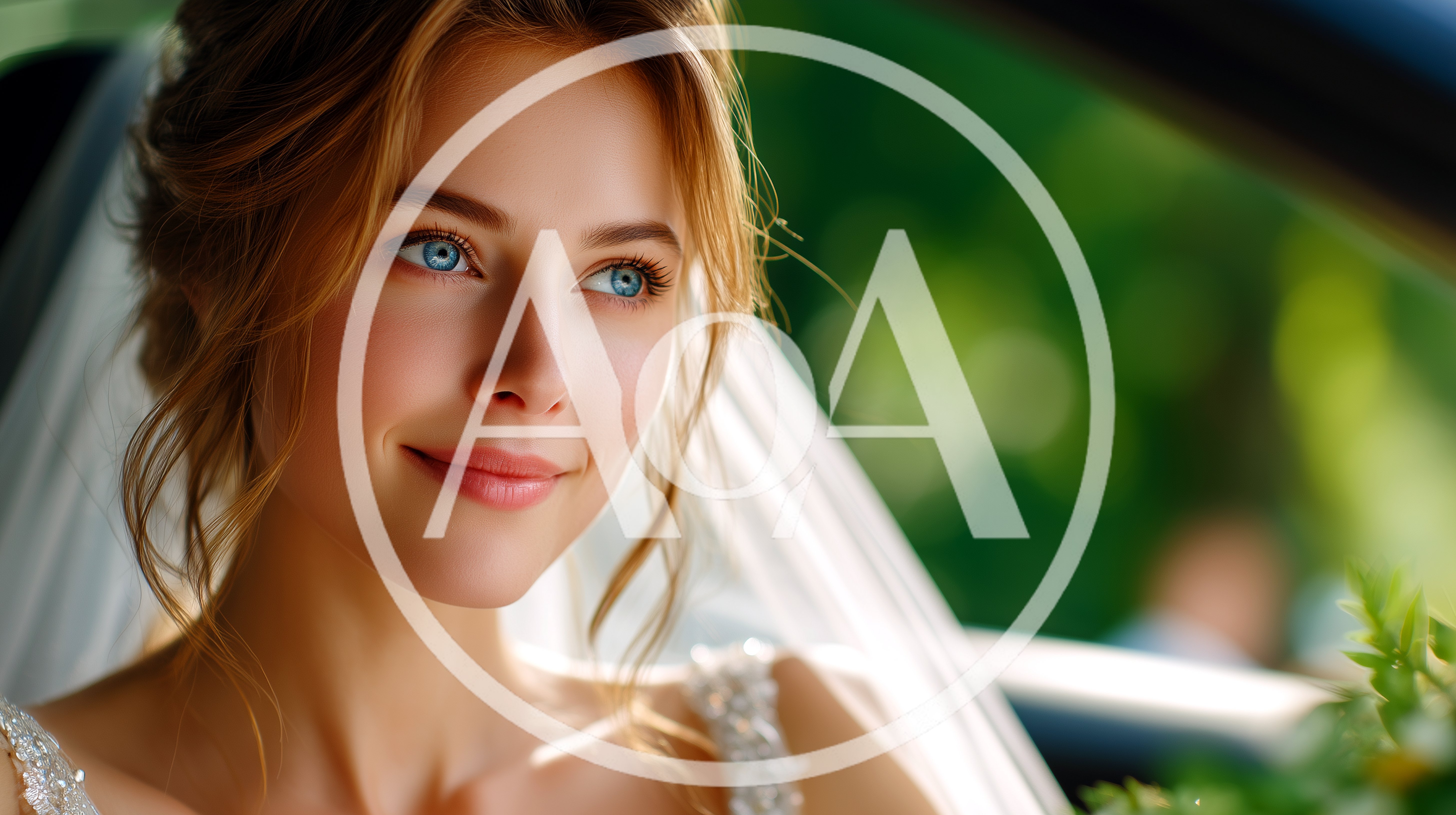 Beautiful Bride Smiling Inside A Wedding Car
