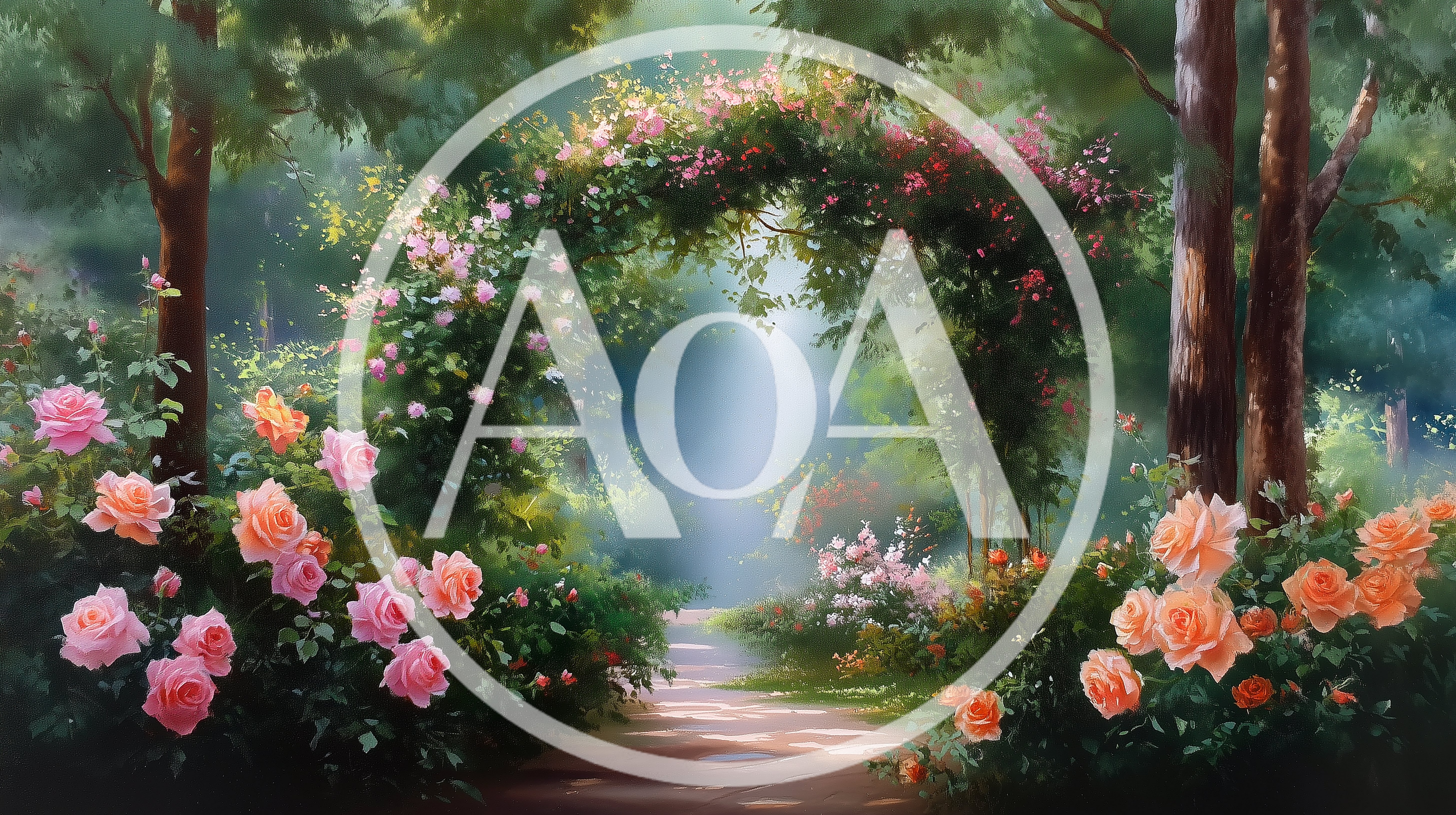 Enchanted Rose Garden Archway Path