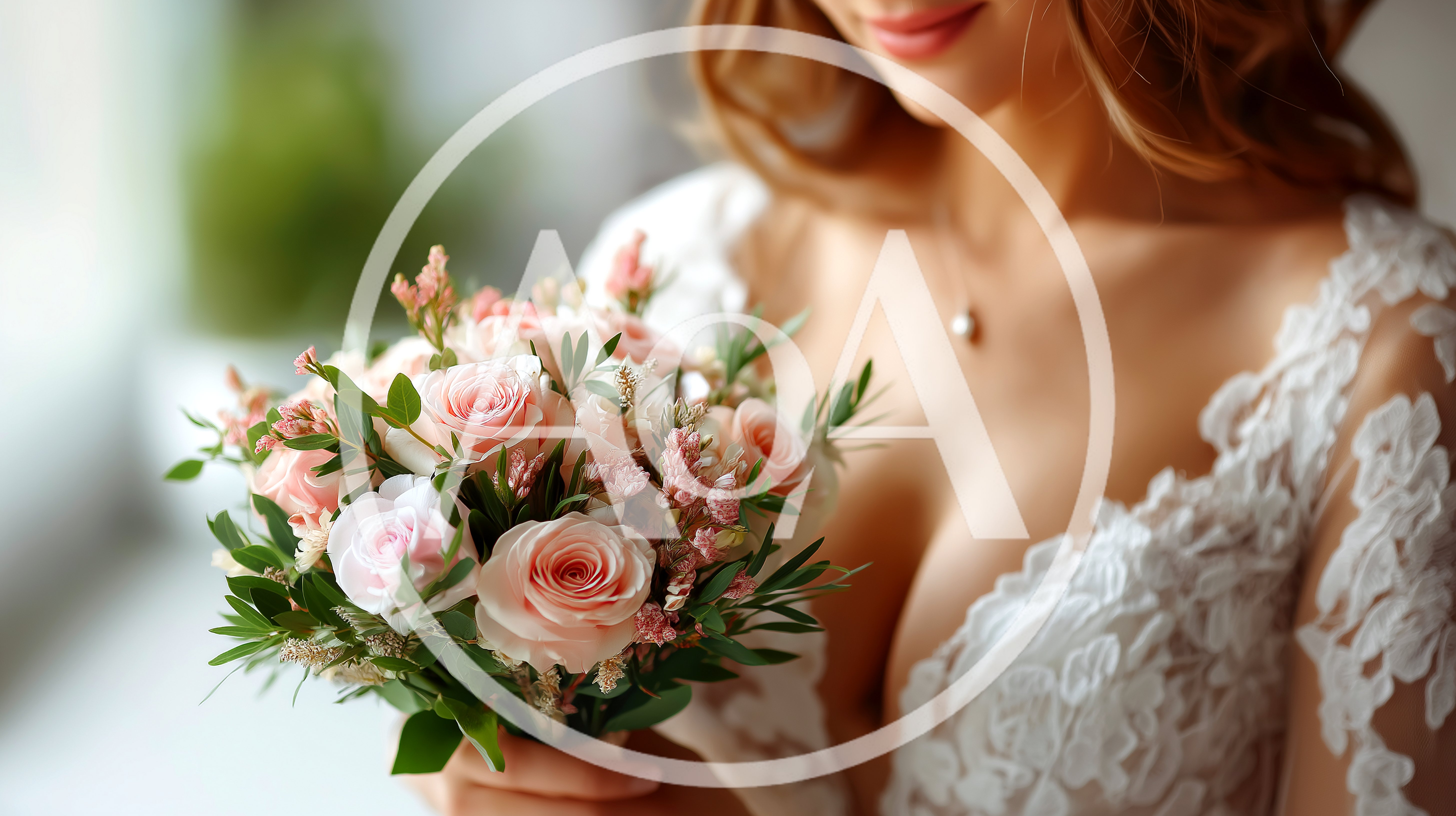 Bride Holding A Delicate Pastel Wedding Bouquet