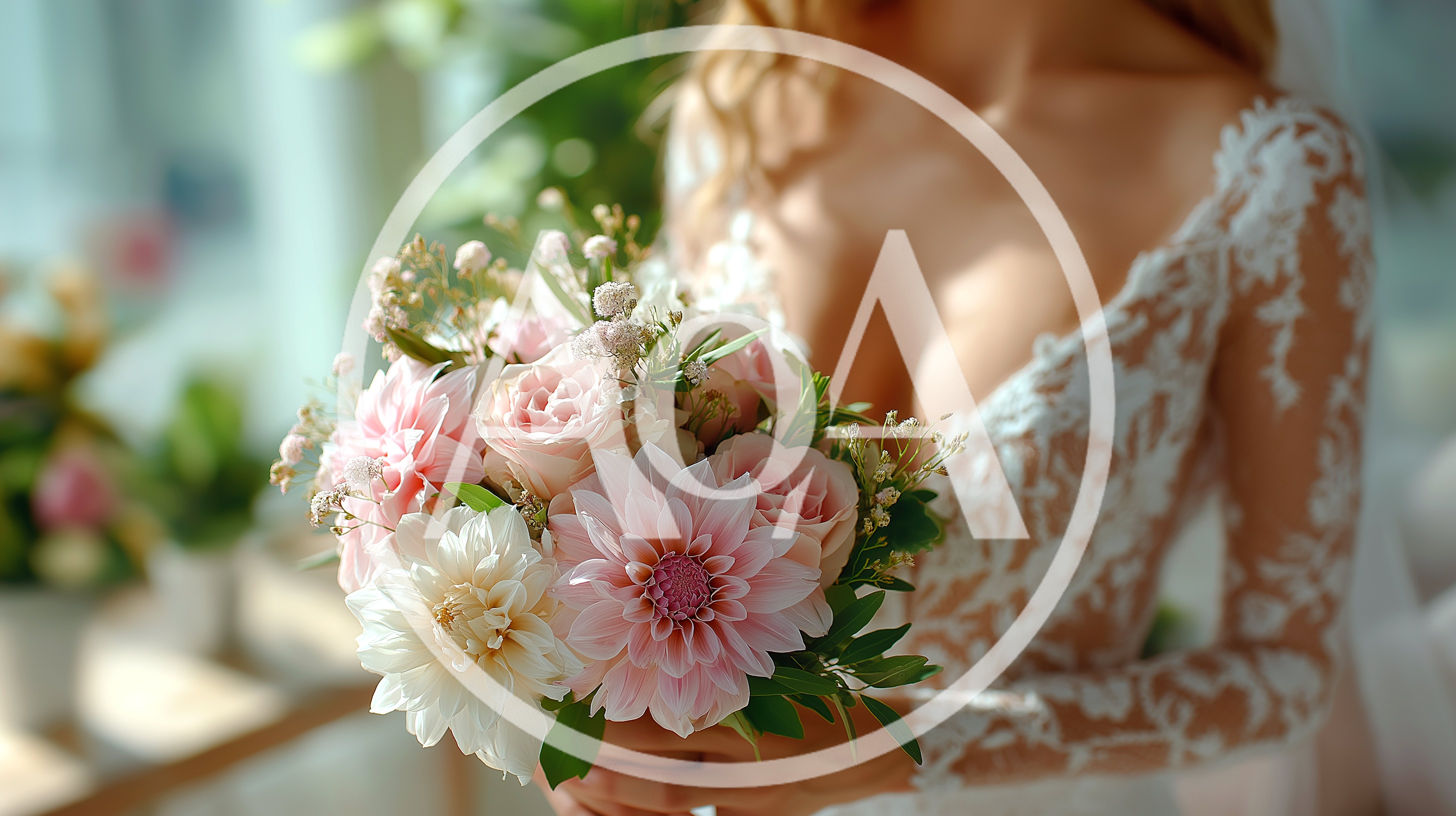 Bride Holding A Beautiful Floral Wedding Bouquet