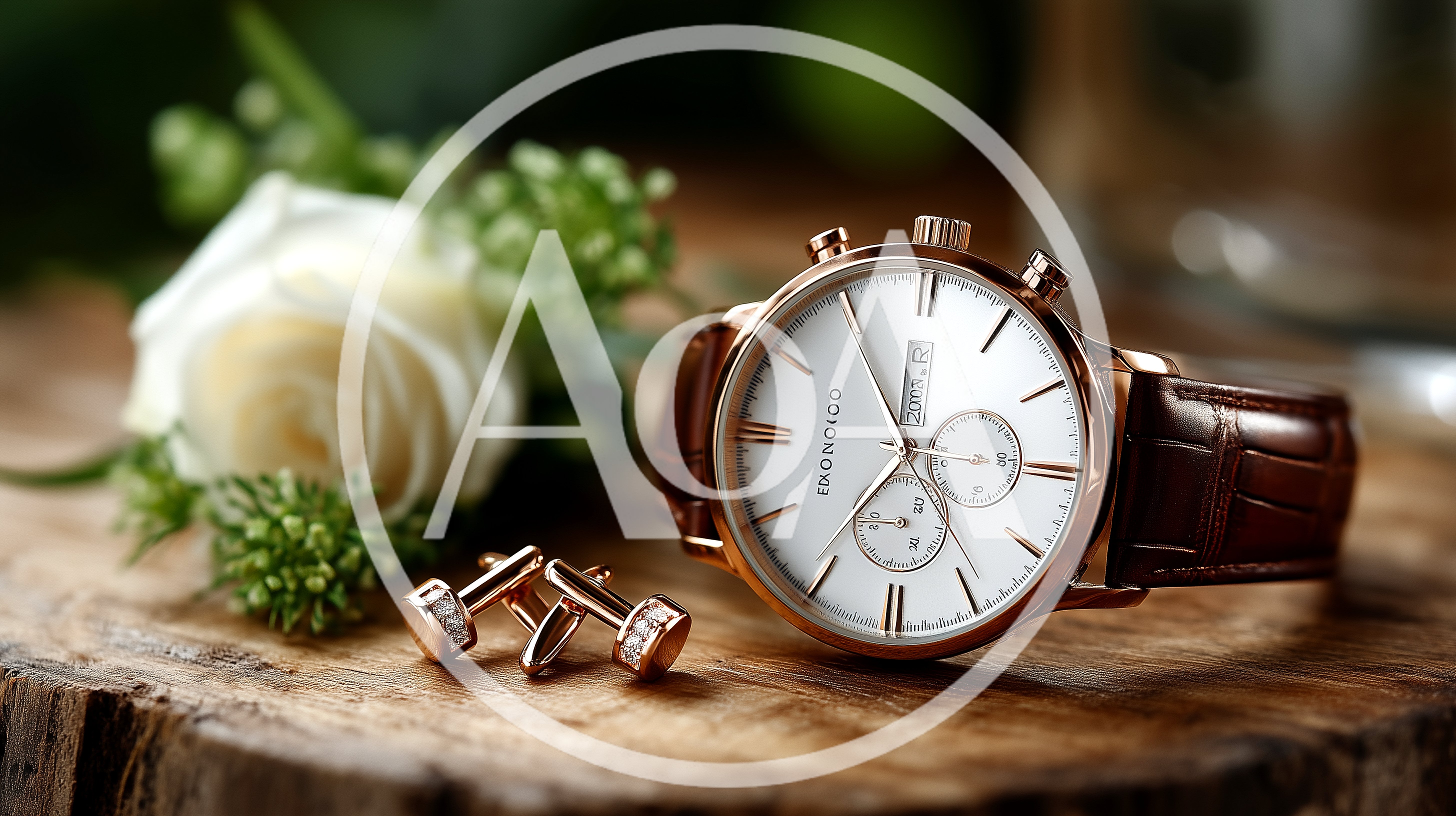 Elegant Groom Accessories With Watch And Cufflinks