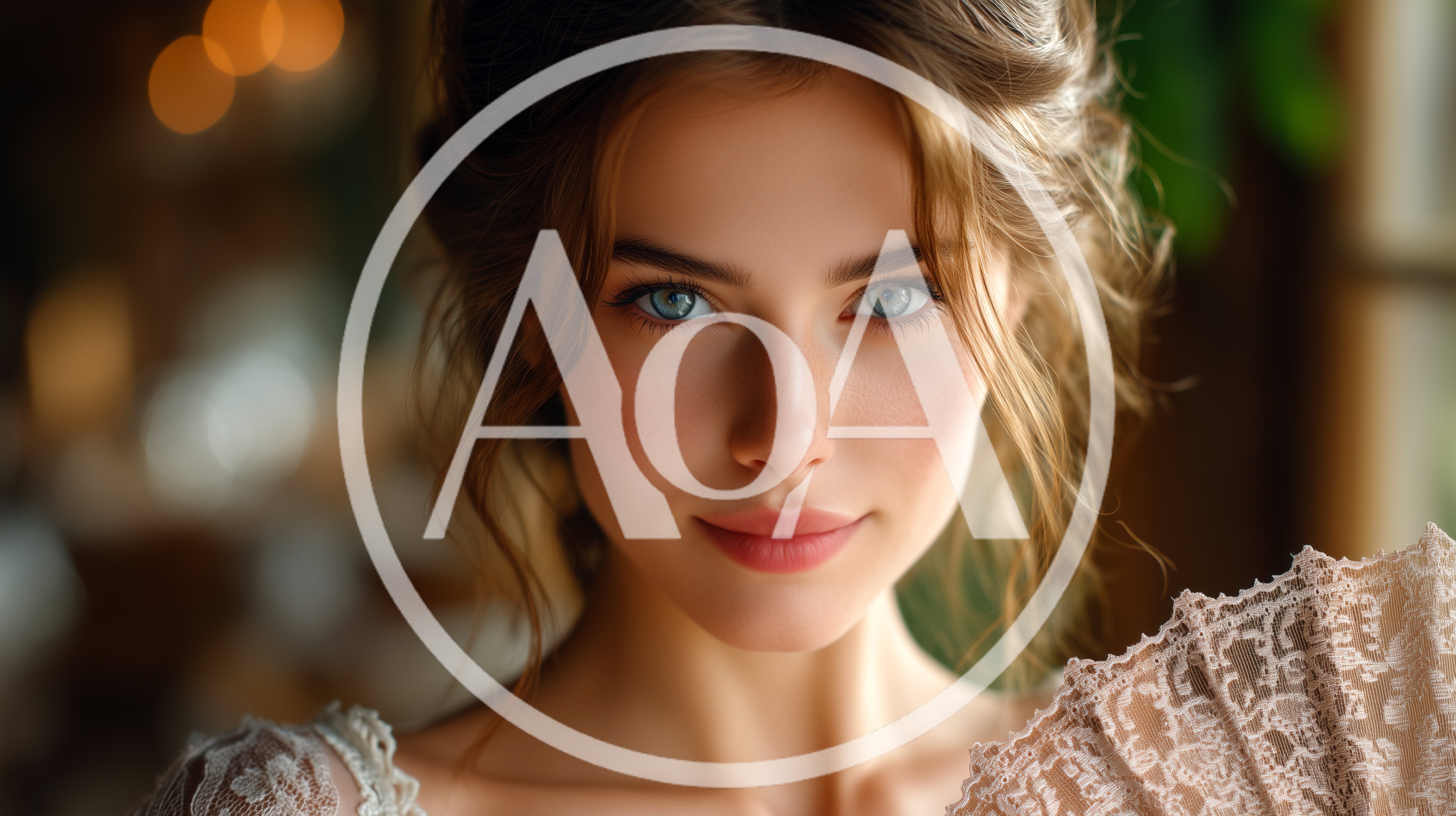 Portrait Of A Beautiful Woman With Lace Fan