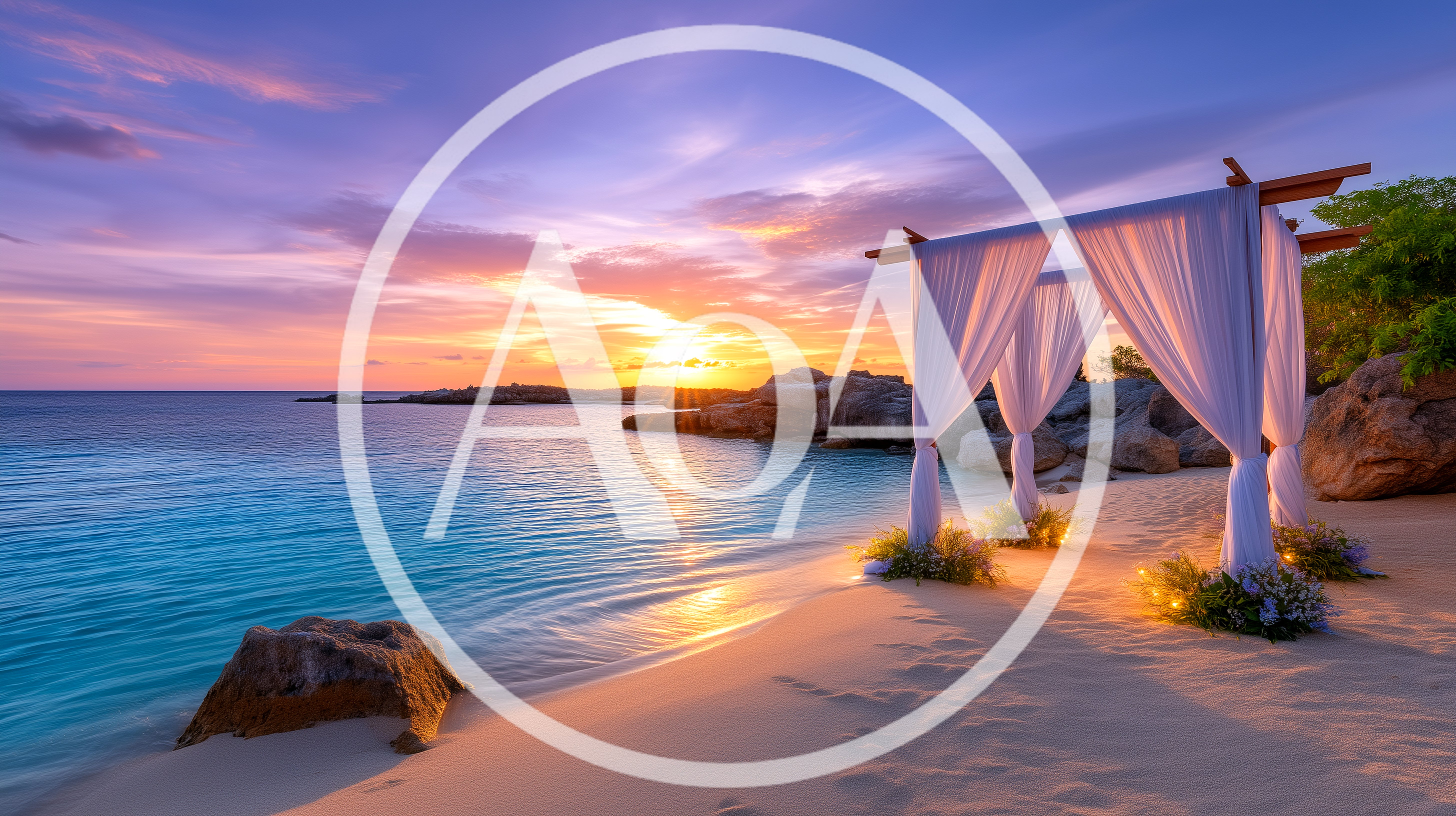 Beach Wedding Arch At Sunset