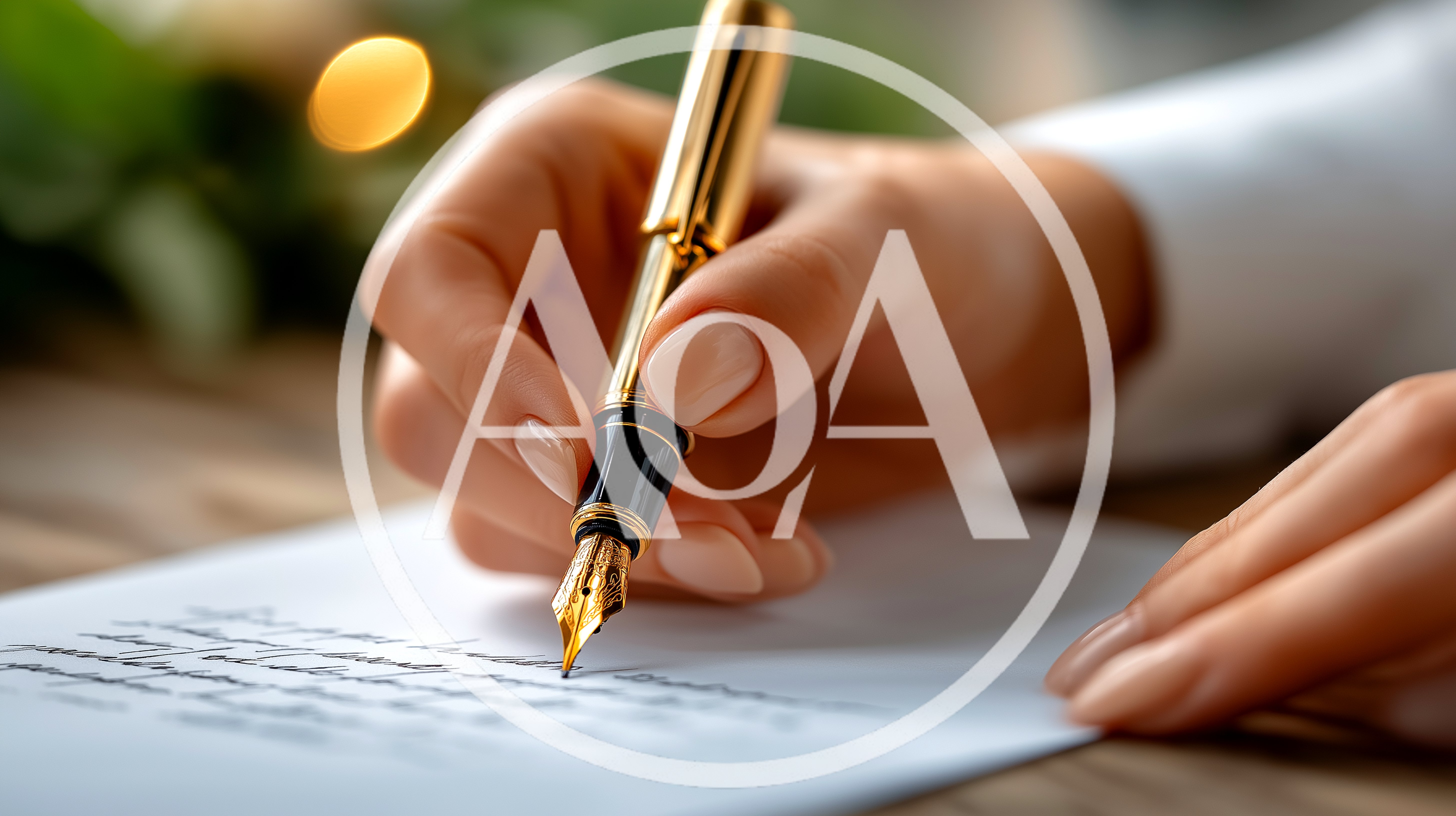 Close Up Of A Person Writing With A Fountain Pen