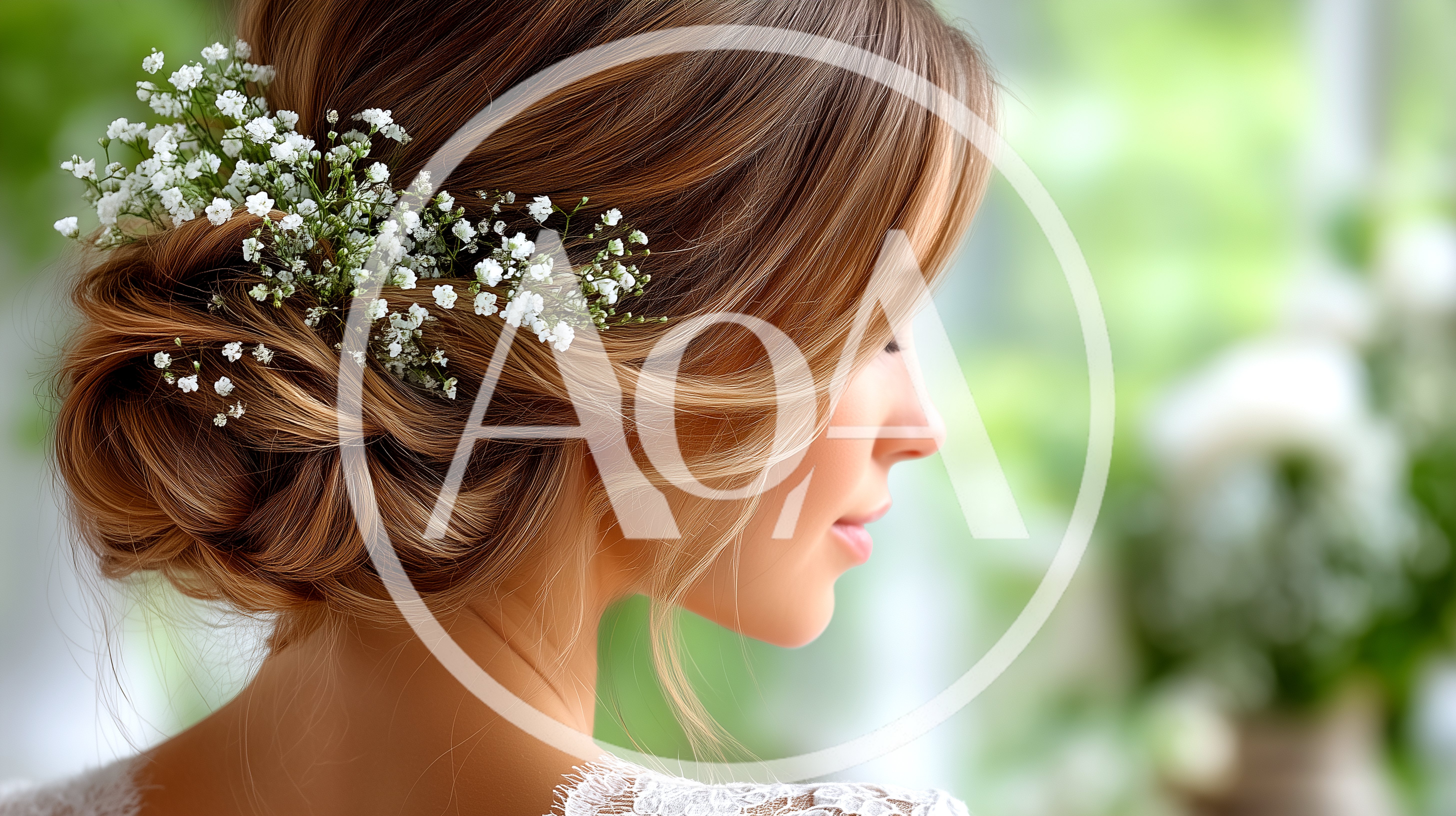Elegant Bride With Floral Updo Hairstyle