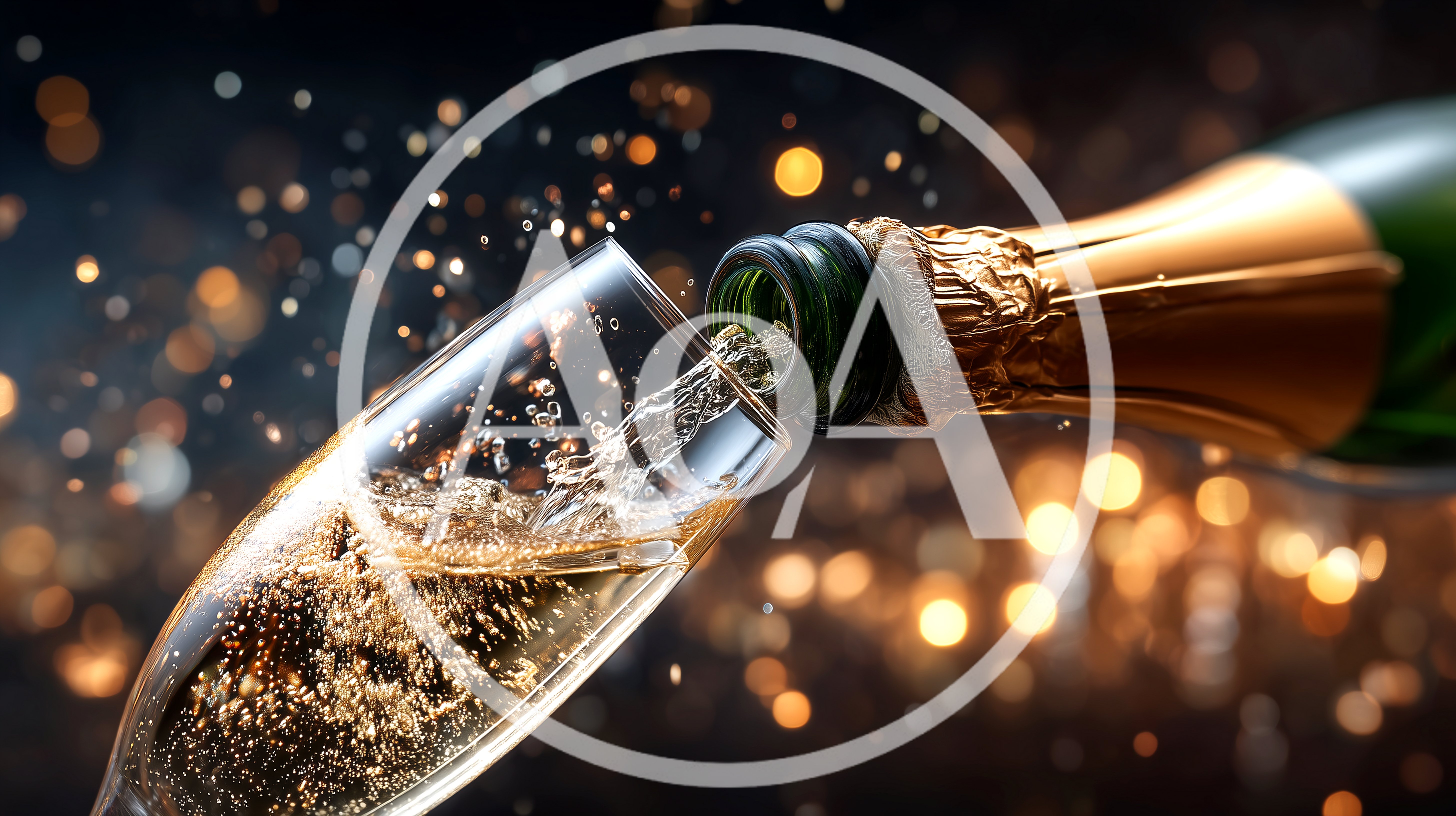 Champagne Being Poured Into A Flute Glass