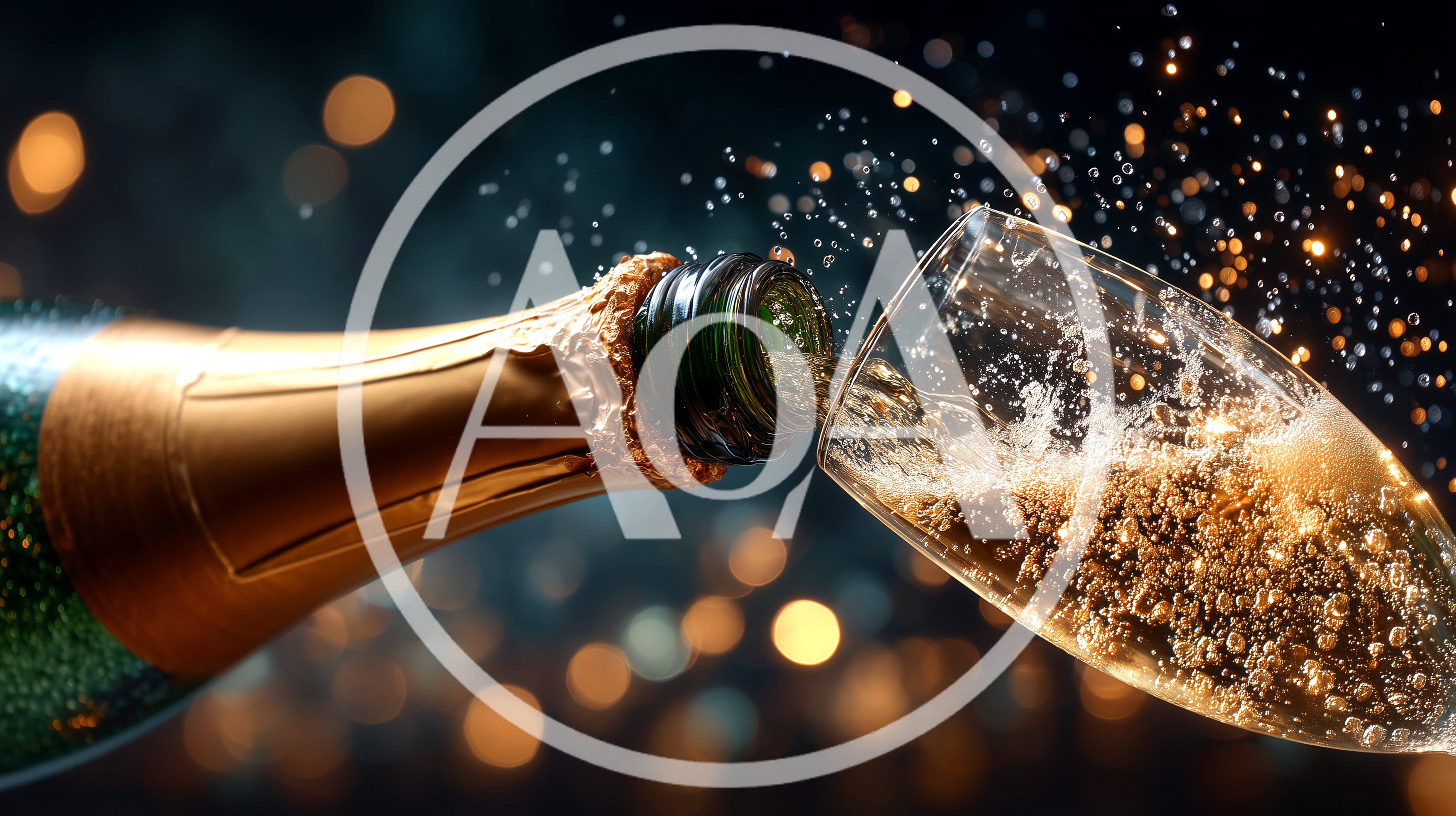 Champagne Pouring Into A Flute Glass