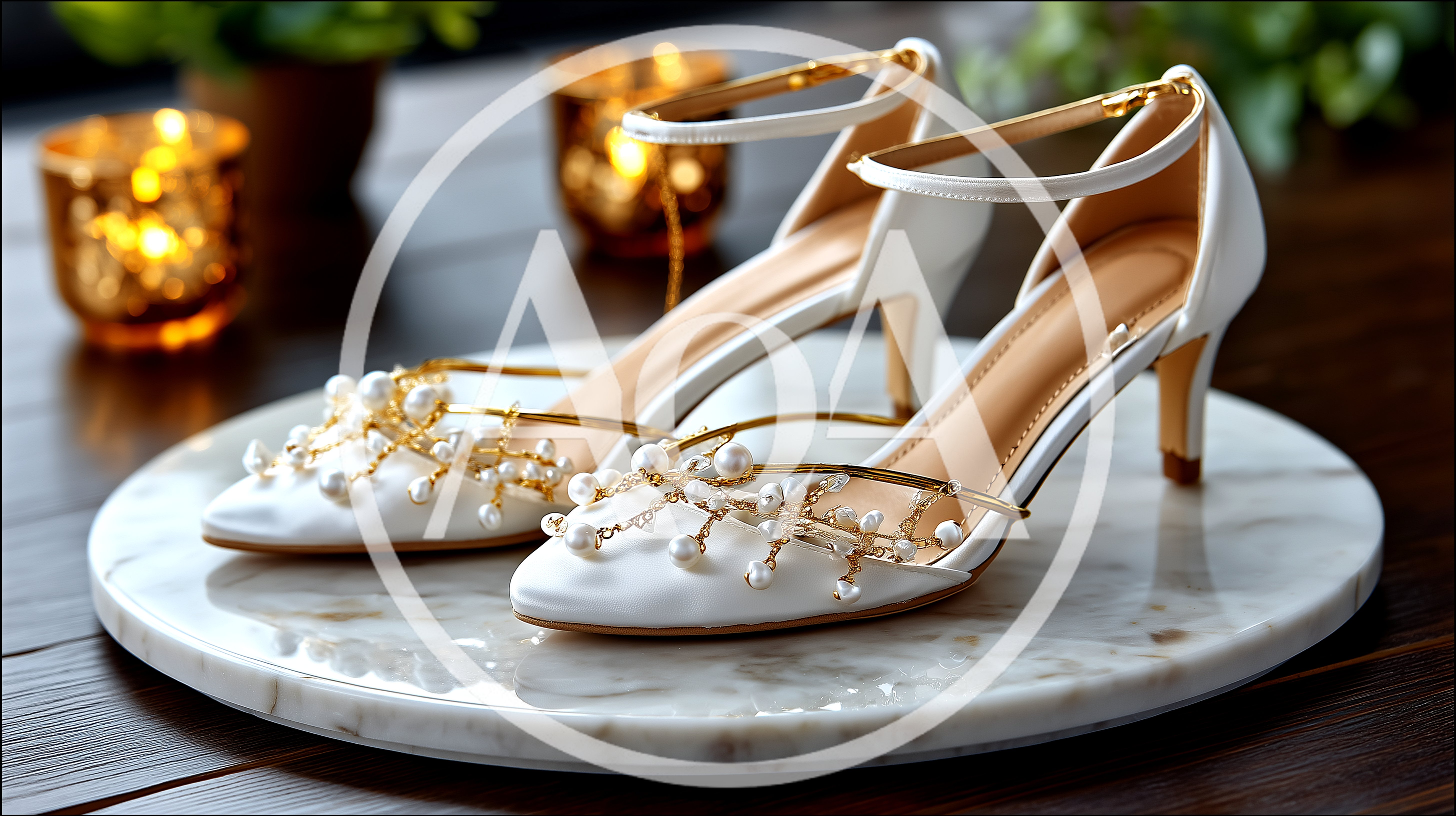 Elegant White Bridal Heels With Pearl Embellishments