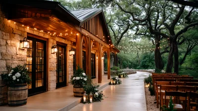 Outdoor Wedding Venue With Rustic Stone Architecture