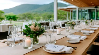 Elegant Outdoor Wedding Reception Table Setting