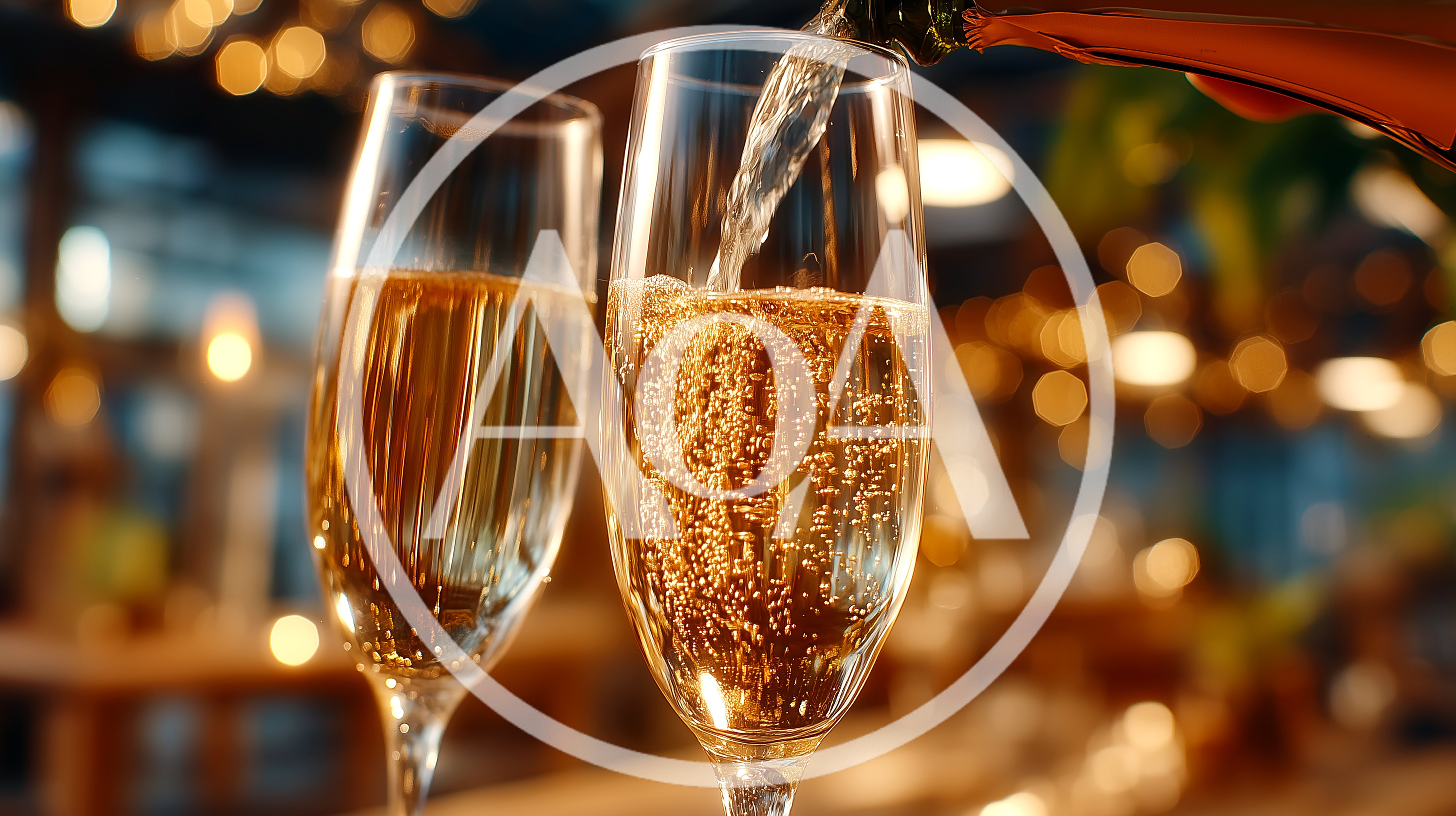 Pouring Sparkling Wine Into Champagne Flutes