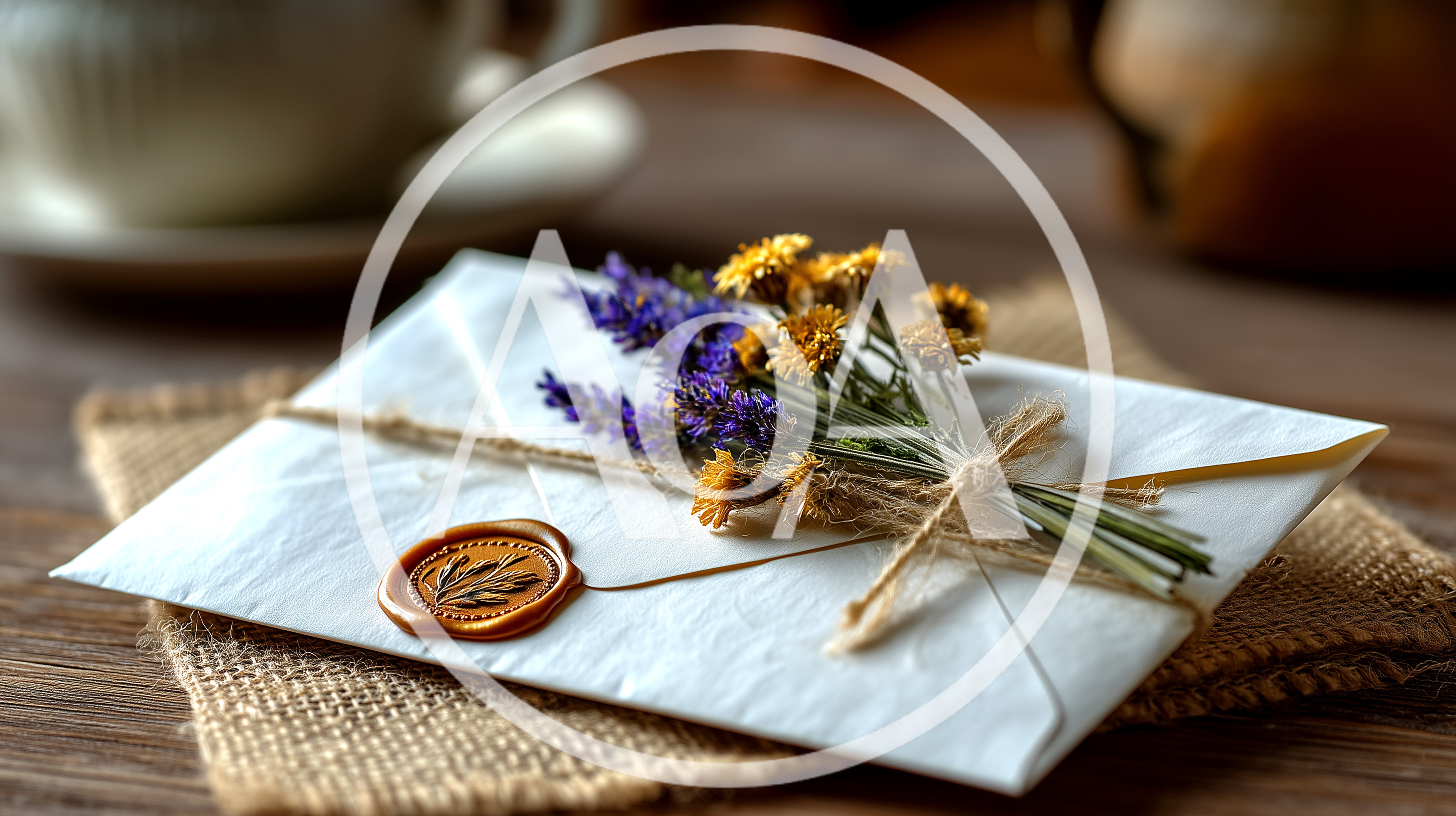Wax Sealed Envelope With Dried Flowers