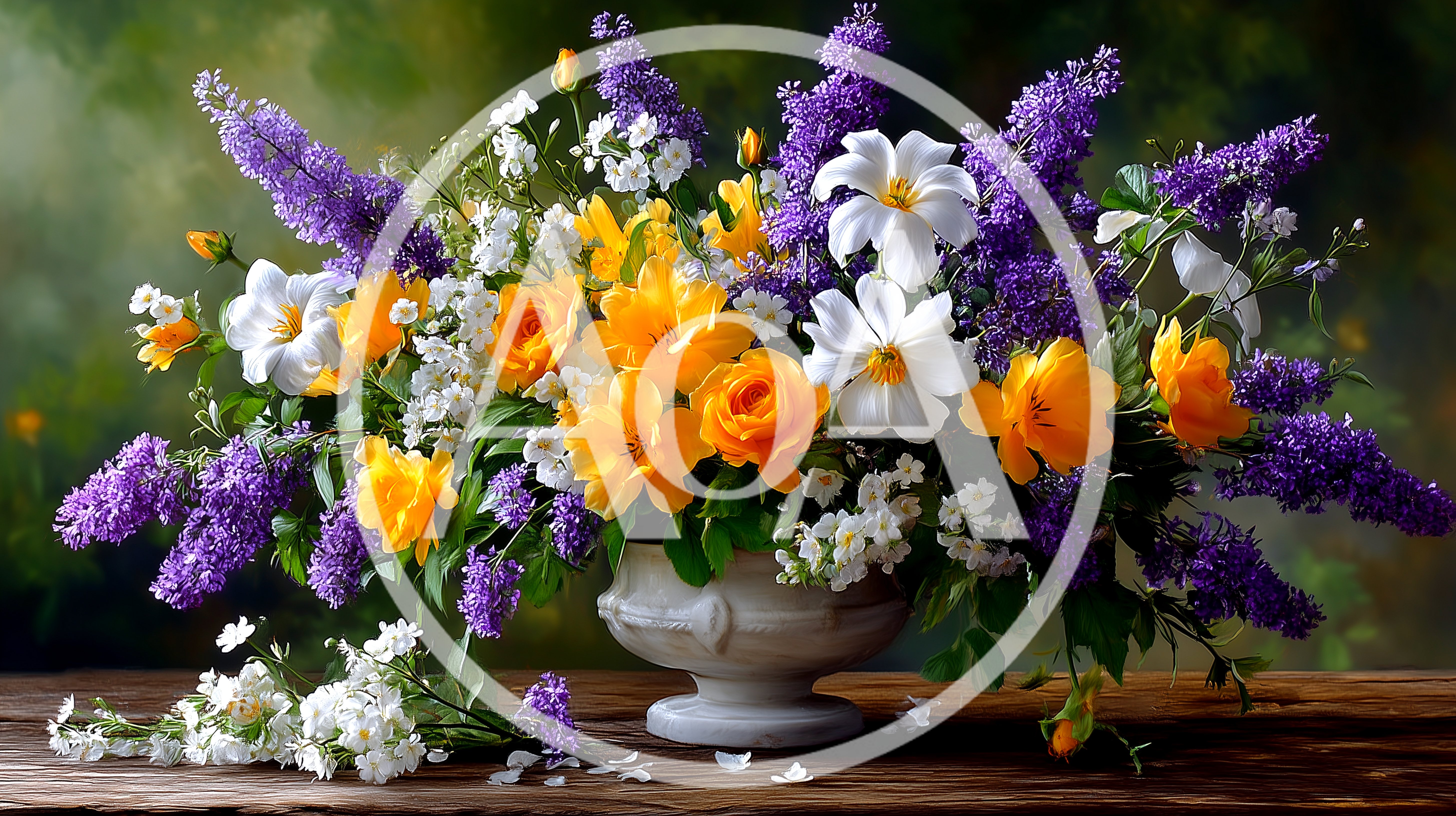 Elegant Floral Arrangement In A Classic White Vase