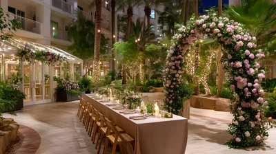 Elegant Outdoor Wedding Reception Table Setup