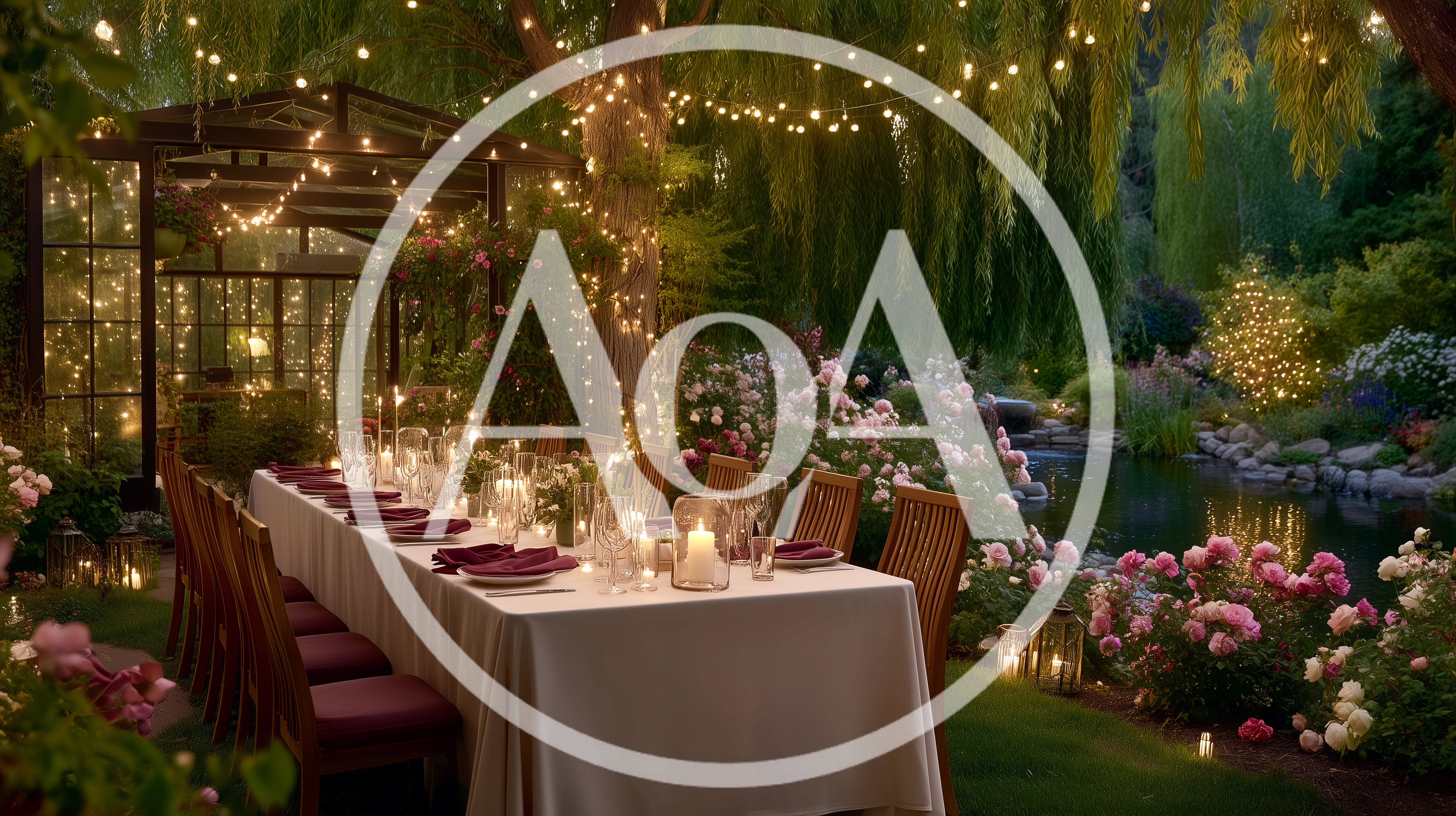 Elegant Outdoor Garden Dinner Party Setup