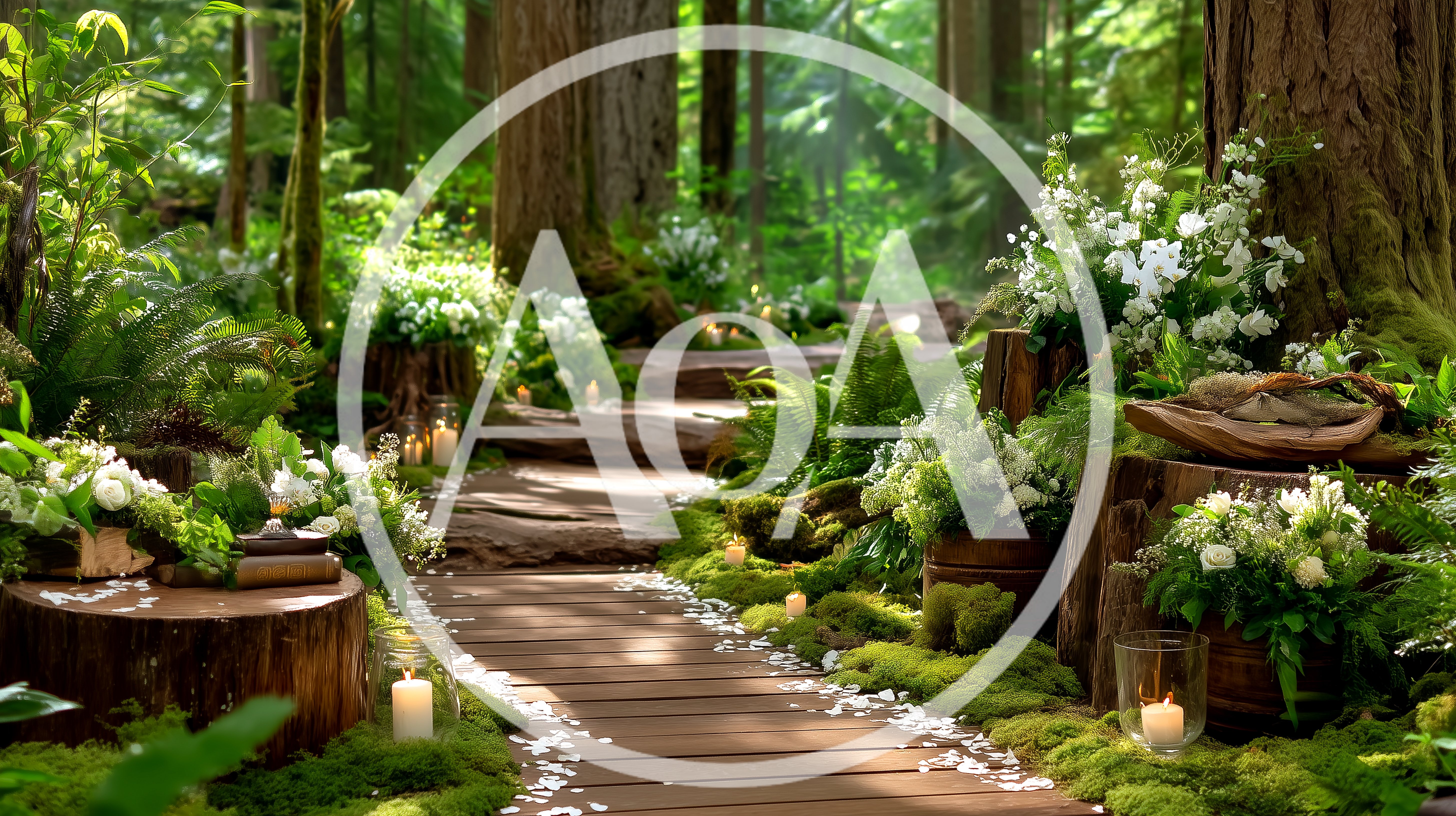 Enchanted Forest Wedding Aisle With Floral Decorations