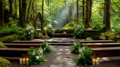 Enchanted Forest Wedding Ceremony Setup