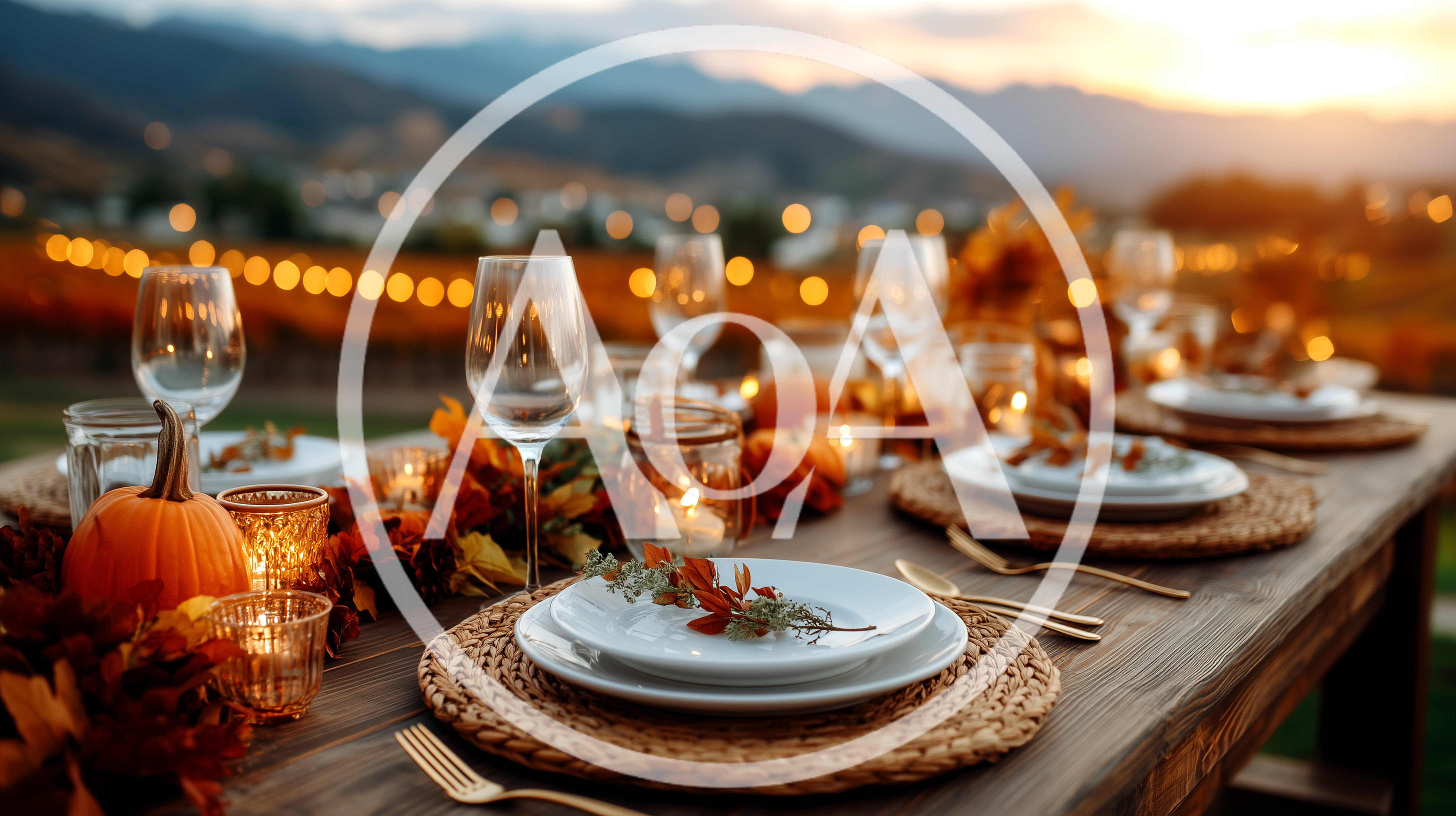 Elegant Outdoor Thanksgiving Dinner Table Setting