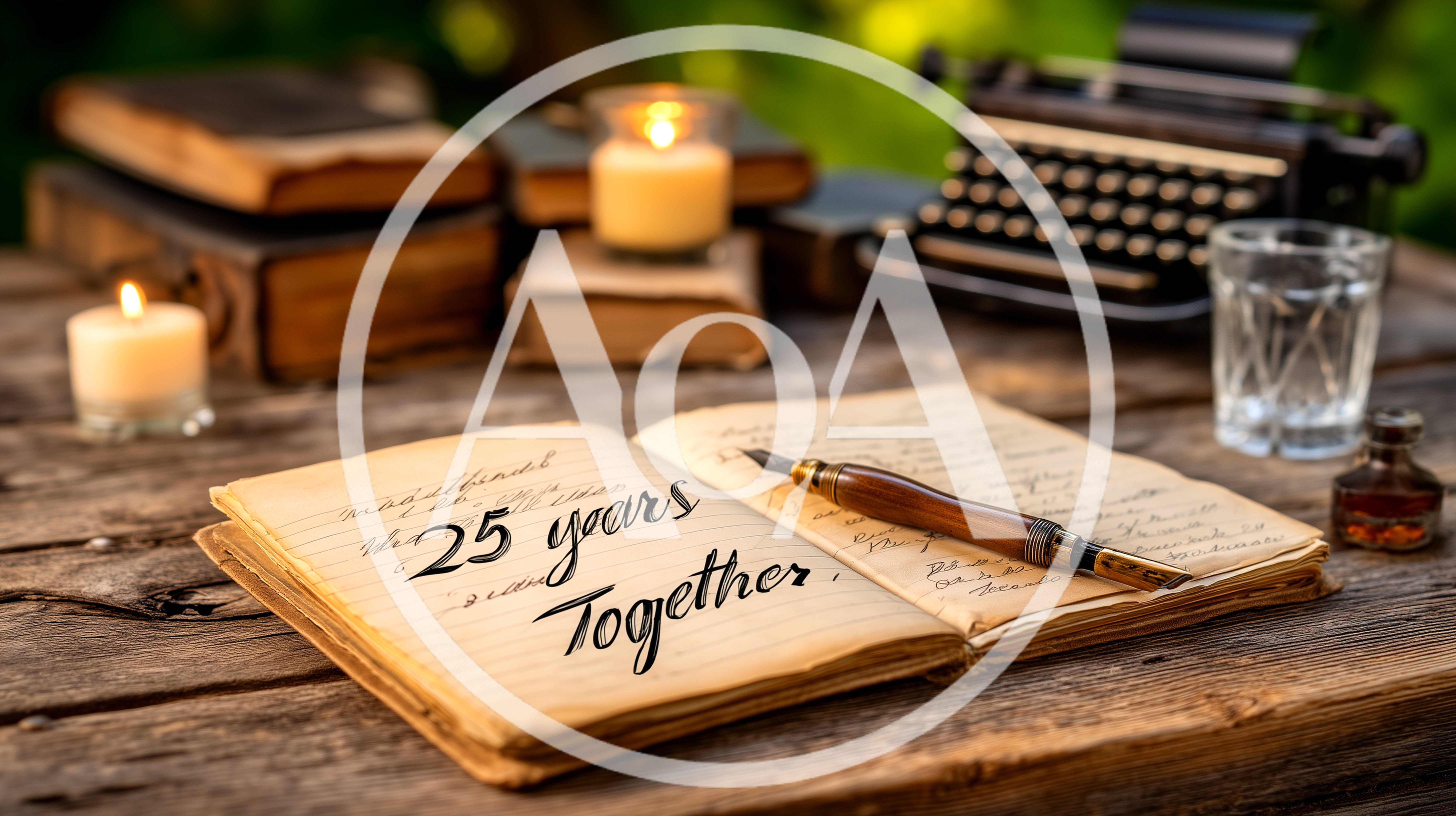 Open Journal With 25 Years Together Anniversary Message