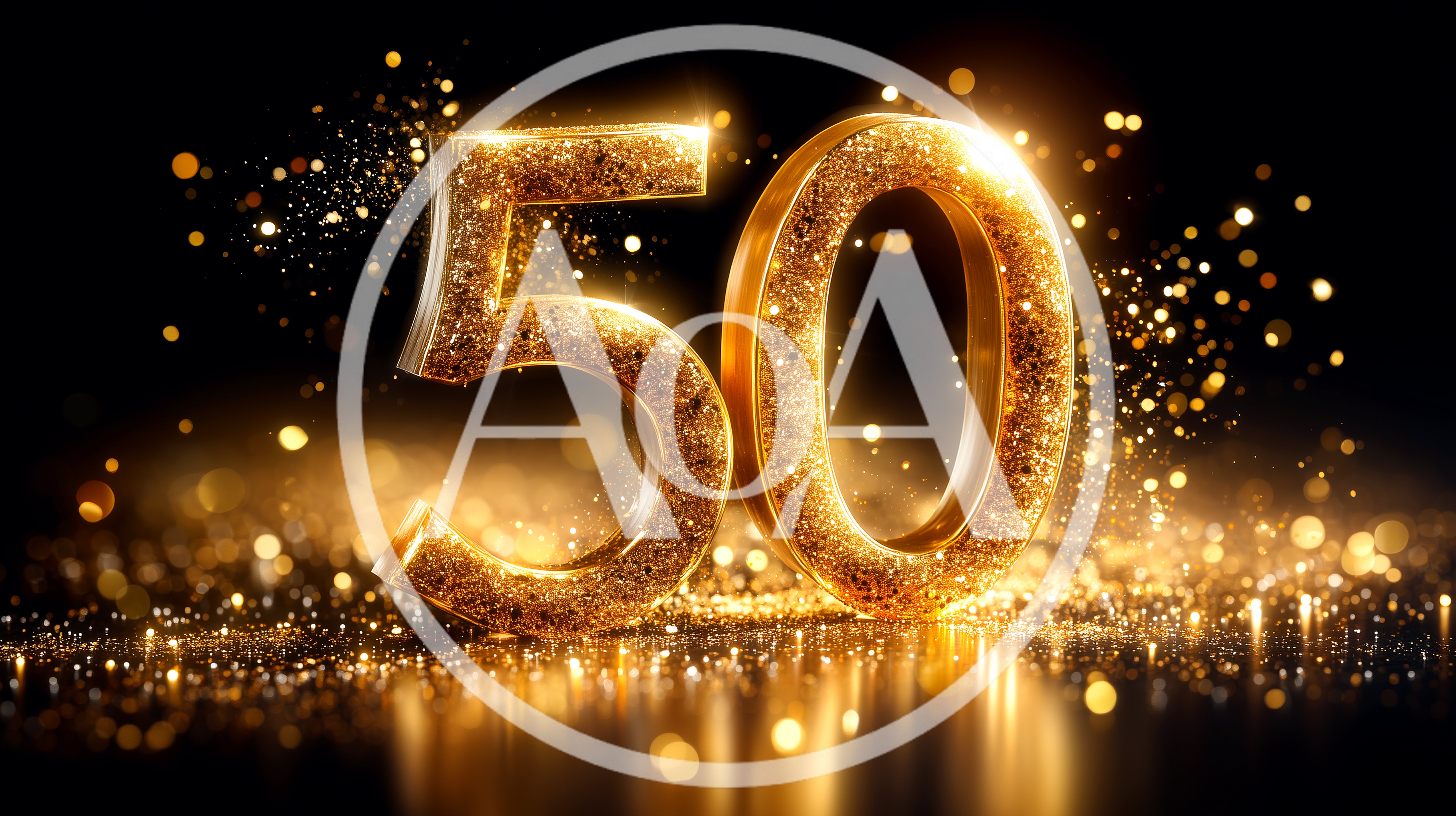 Golden Glittering Number Fifty Anniversary Celebration