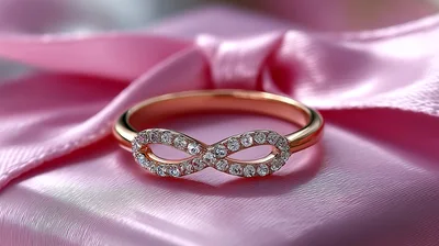 Rose Gold Infinity Ring With Sparkling Diamonds