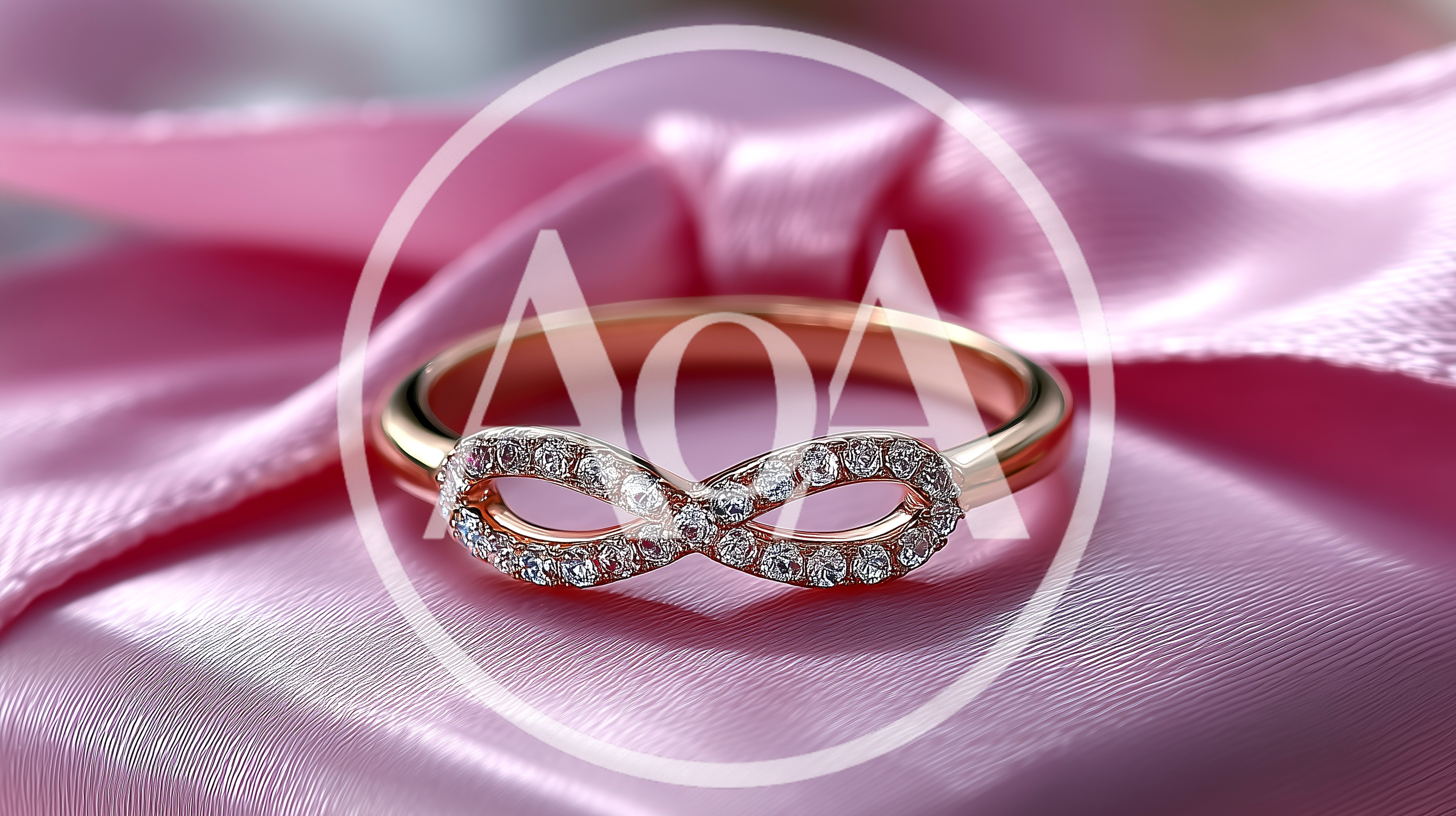 Rose Gold Infinity Ring With Sparkling Diamonds