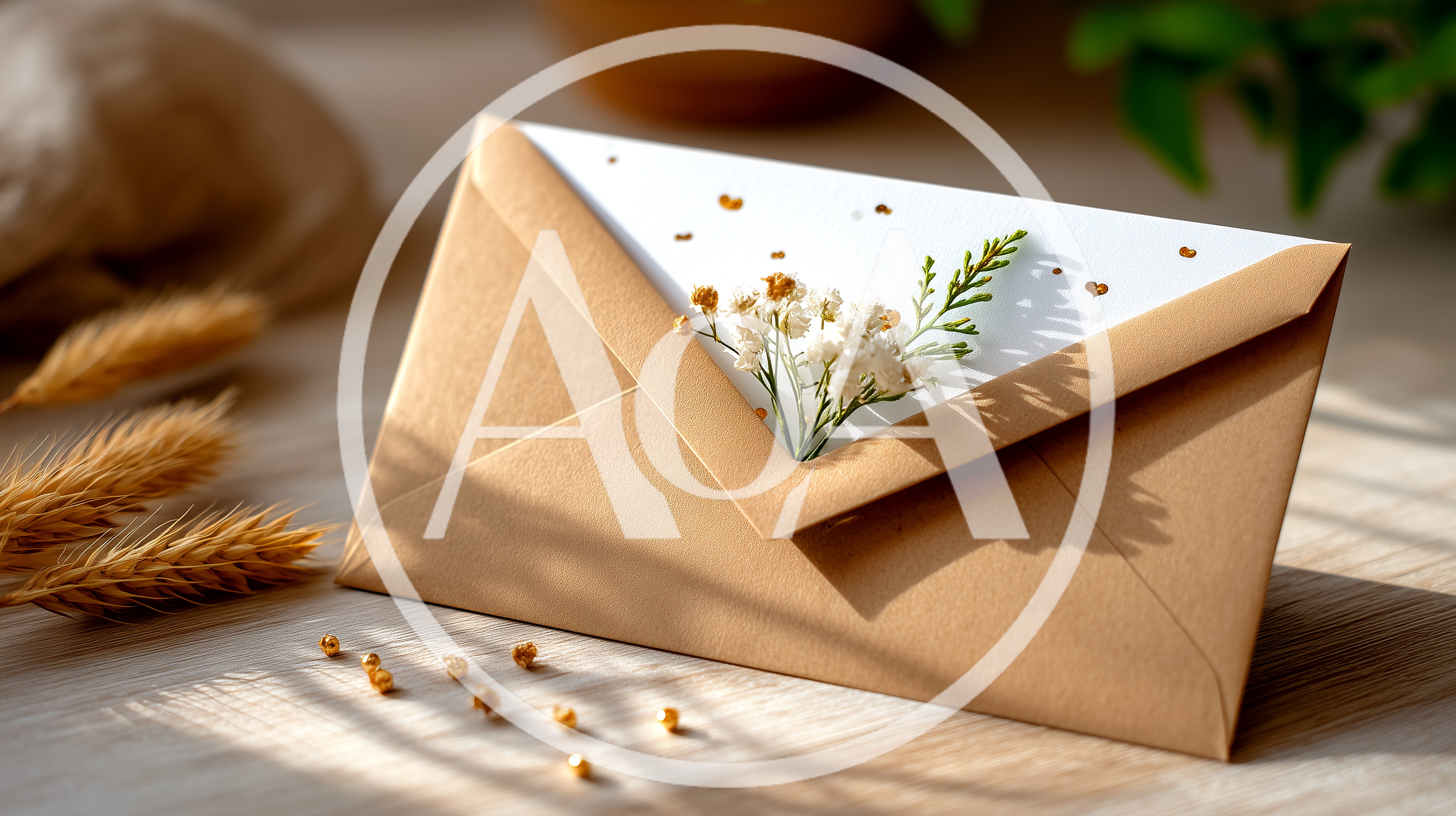 Kraft Paper Envelope With Dried Flowers