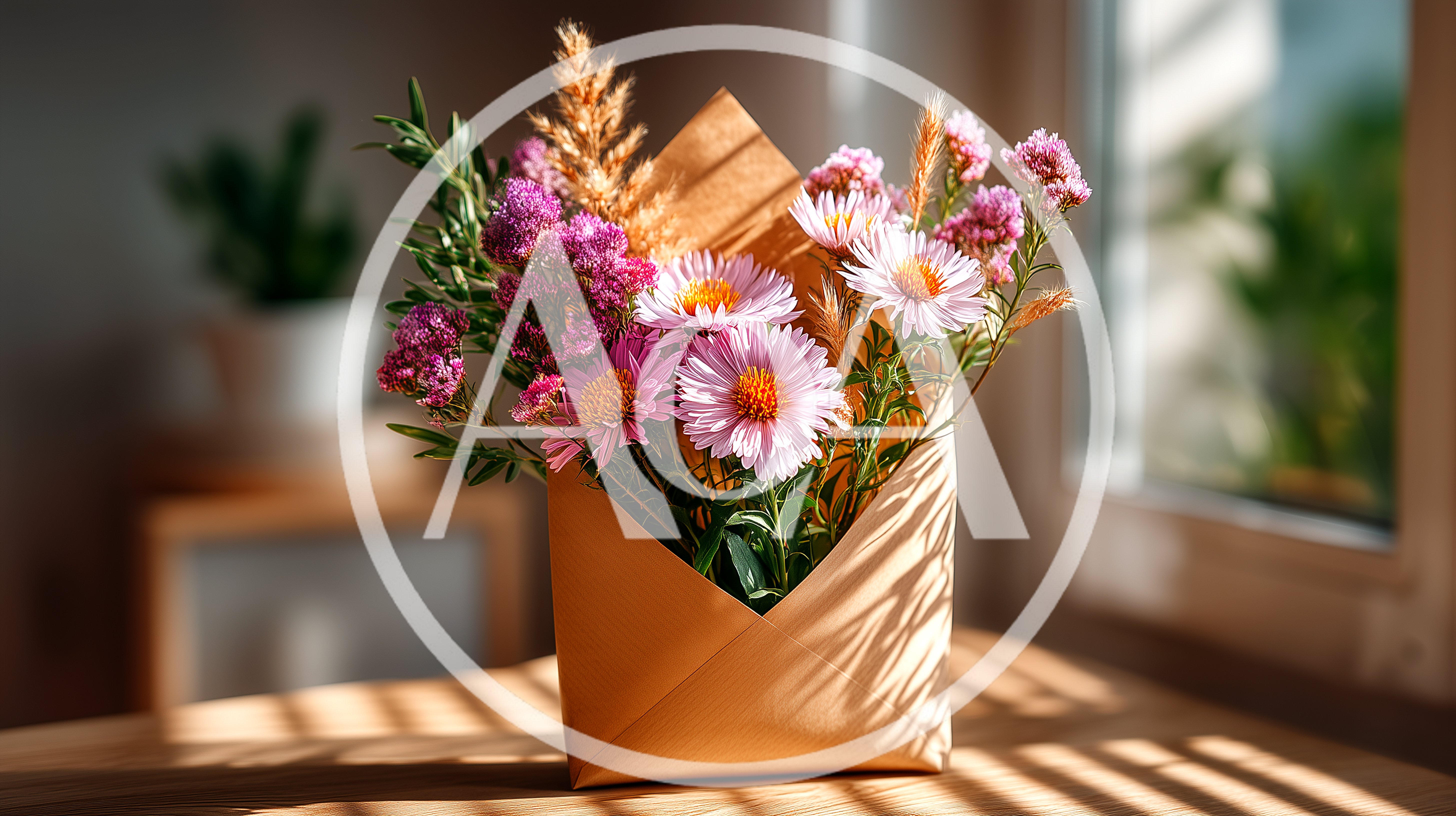 Bouquet of Wildflowers in a Paper Envelope